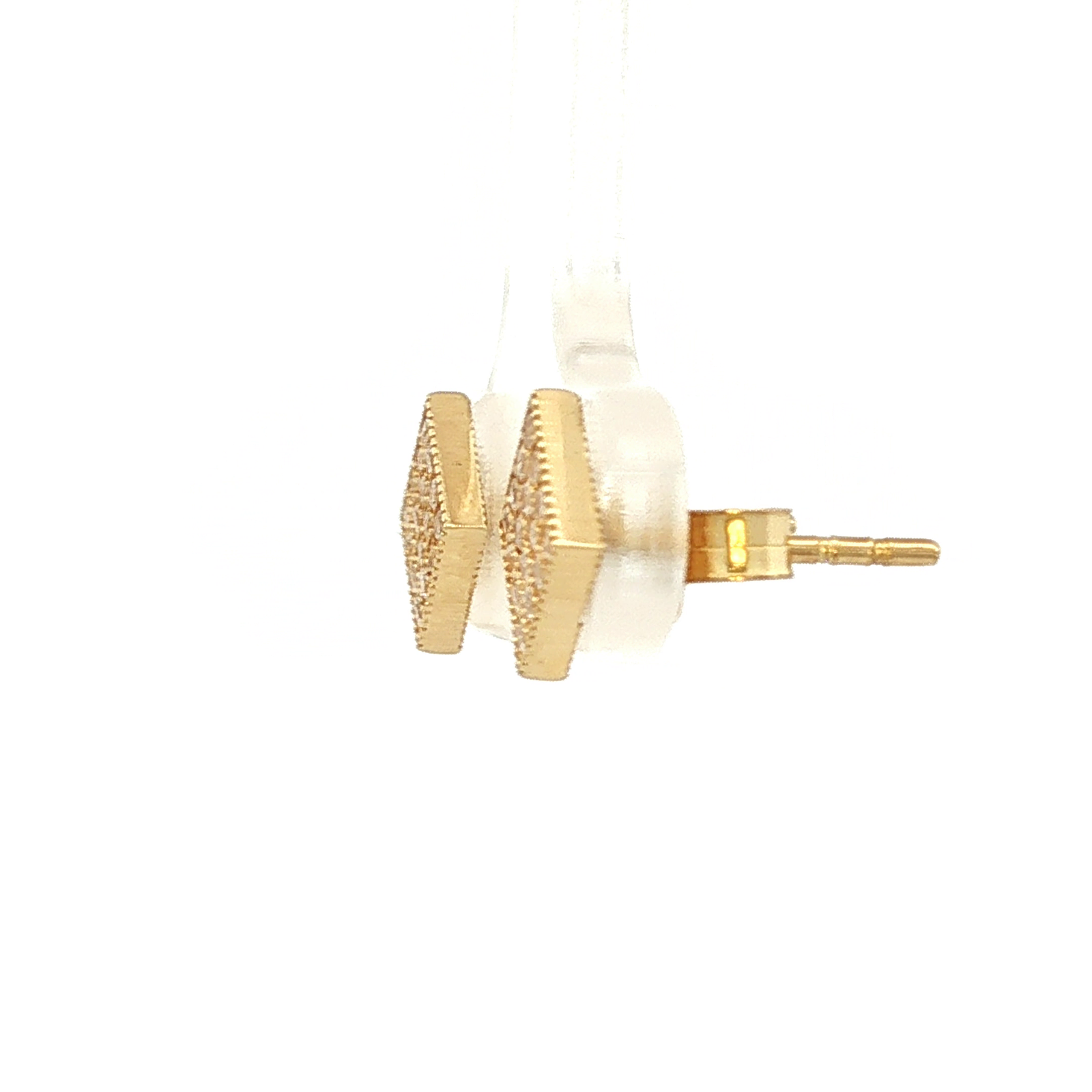 Square Stud Earrings in Yellow Gold
