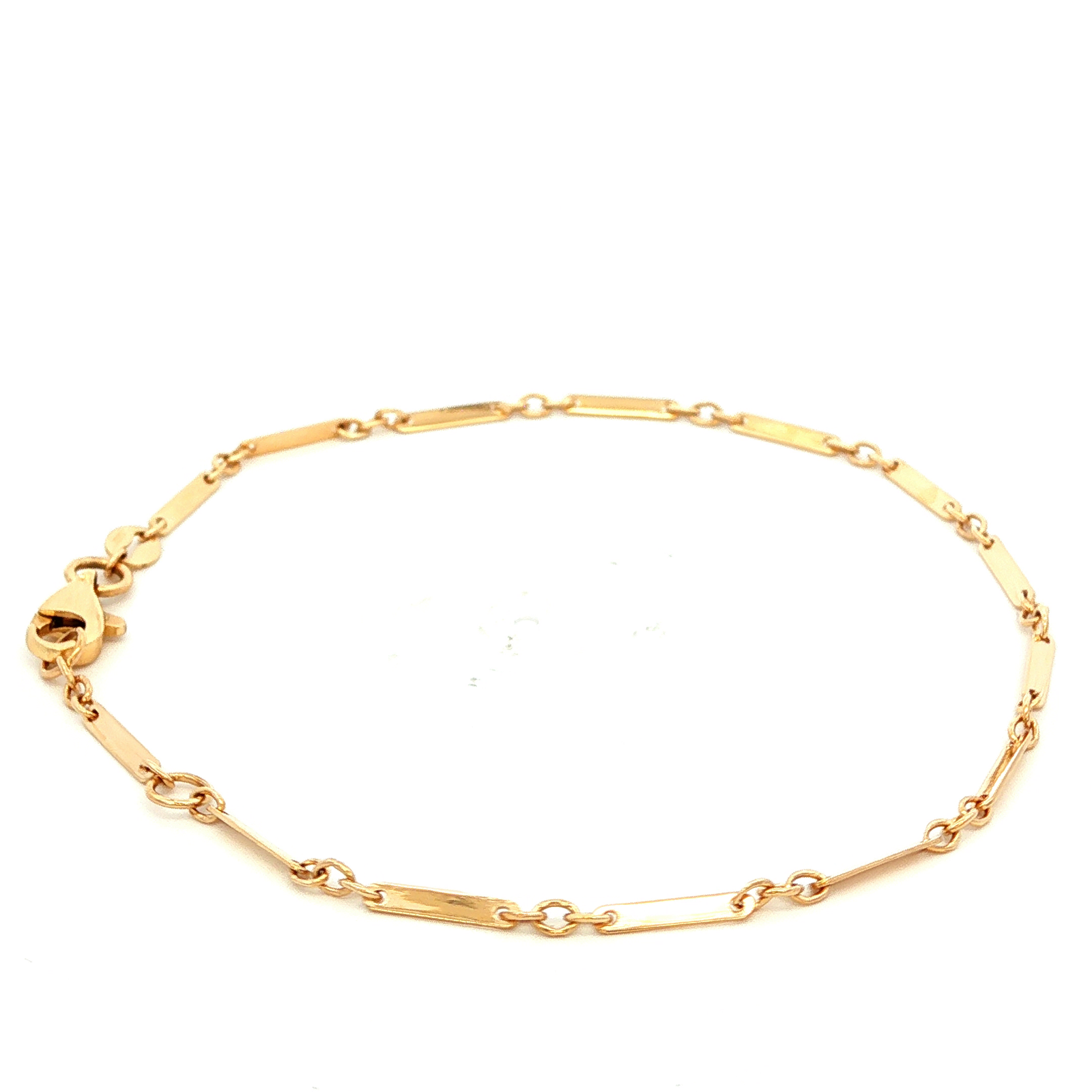 Fine Flat Bar Bracelet in Yellow Gold