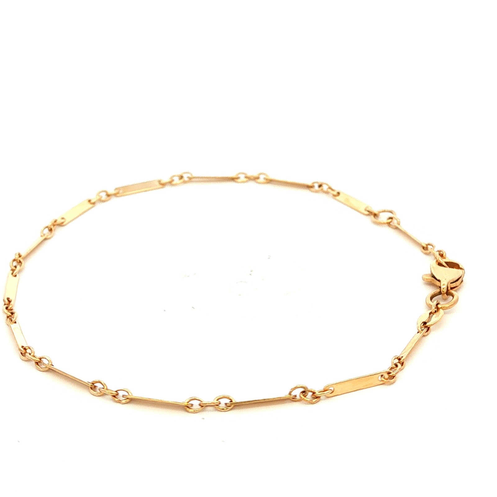 Fine Flat Bar Bracelet in Yellow Gold