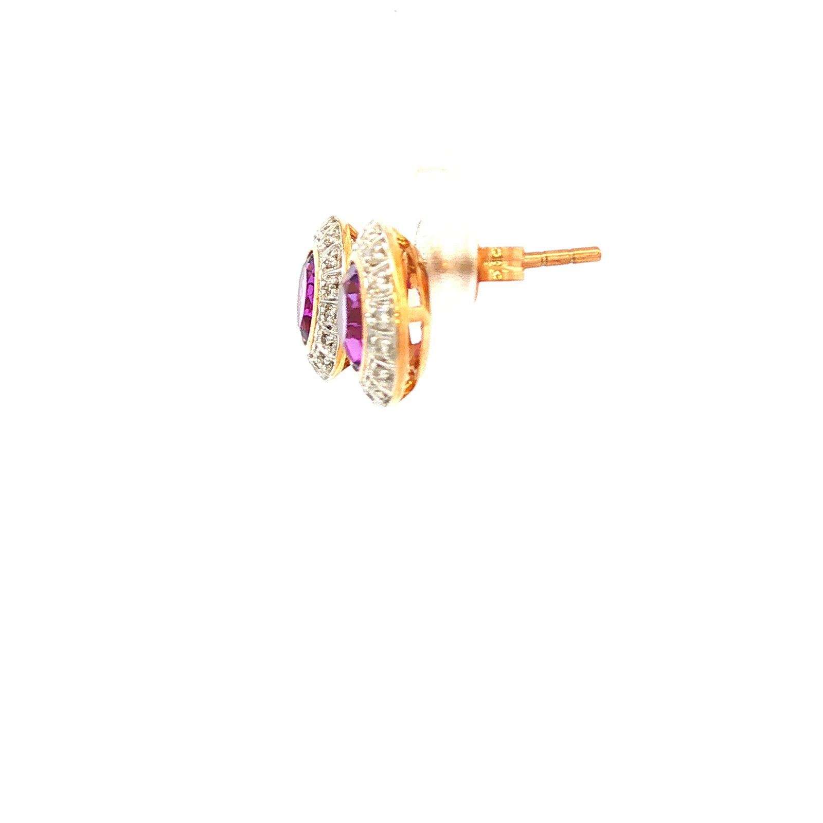 Diamond & Amethyst Frame Earrings