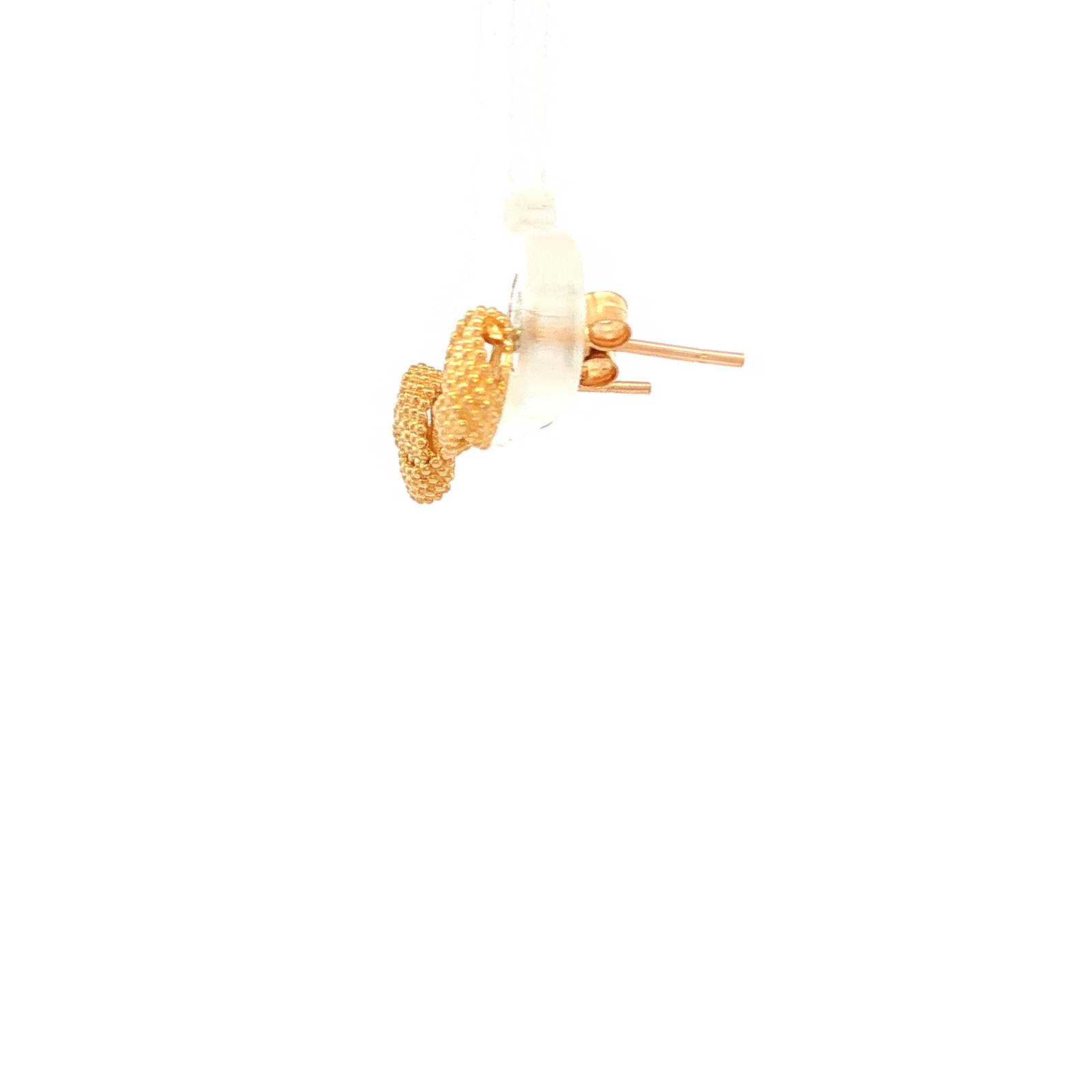 Textured Yellow Gold Stud Earrings