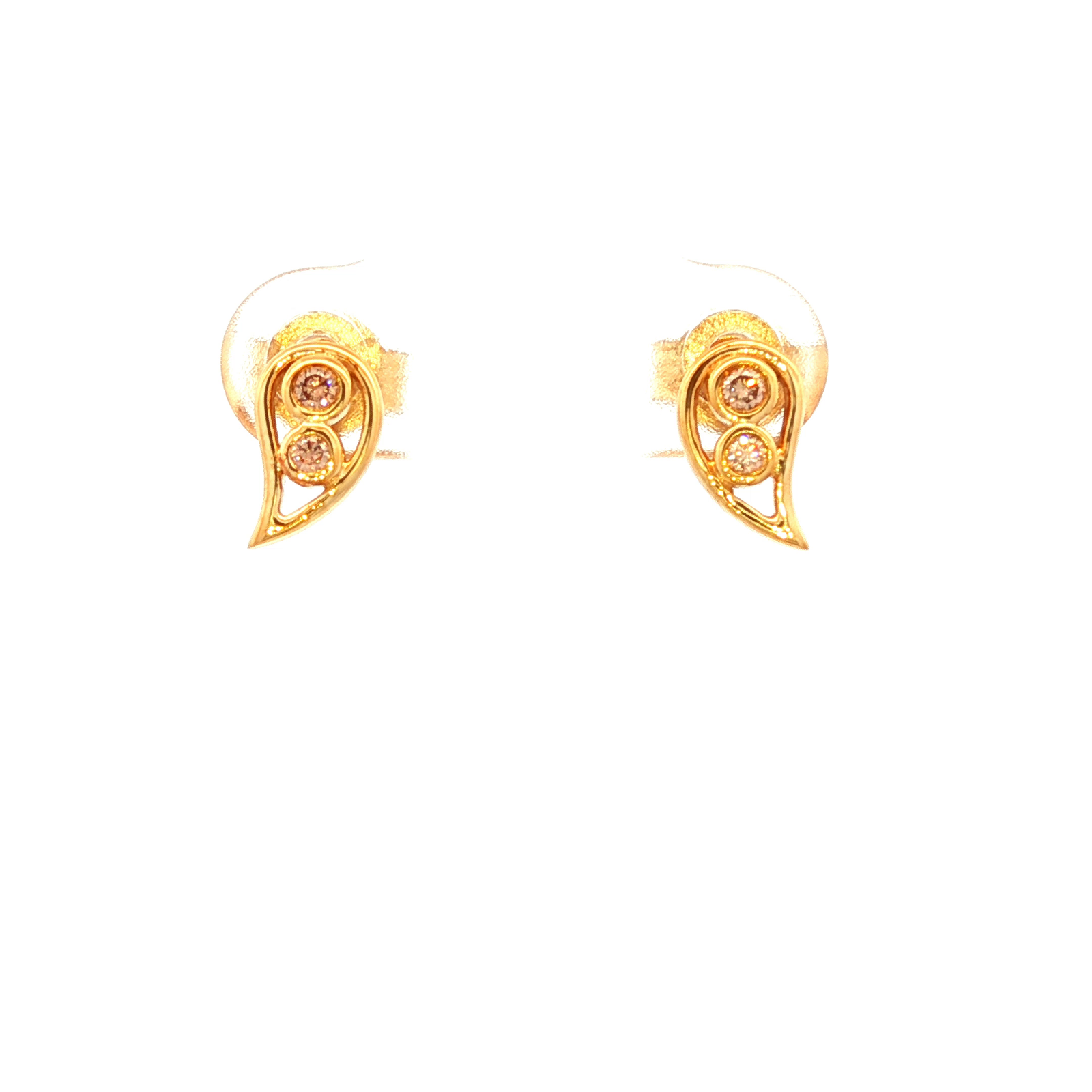 Dreamtime Diamond Tear Drop Stud Earrings in Yellow Gold