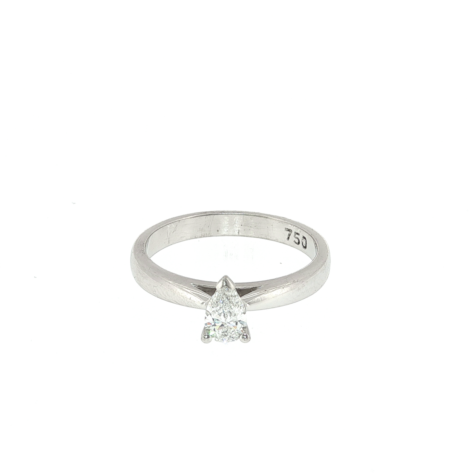 Pear Shaped Diamond Set in White Gold