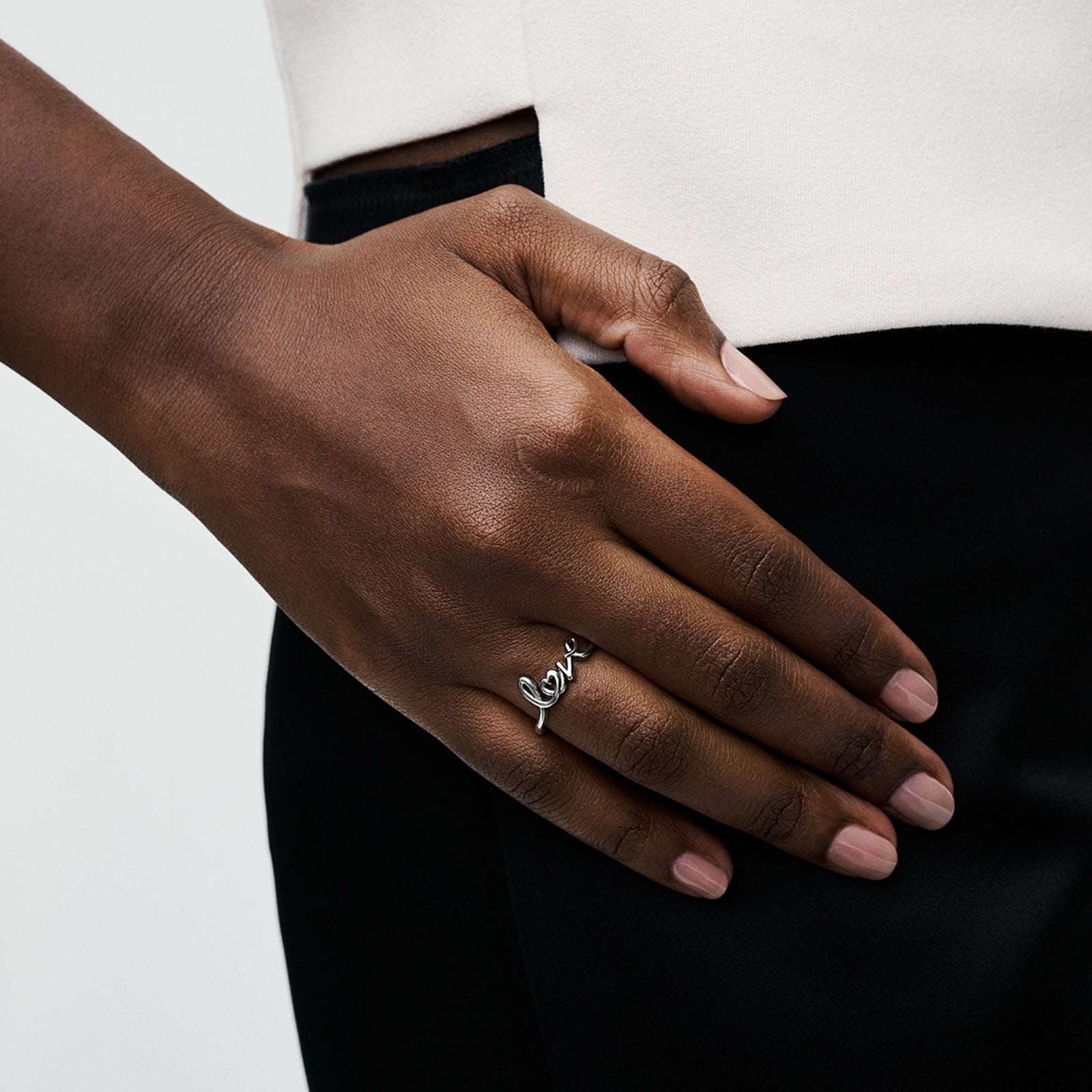 Love sterling silver ring