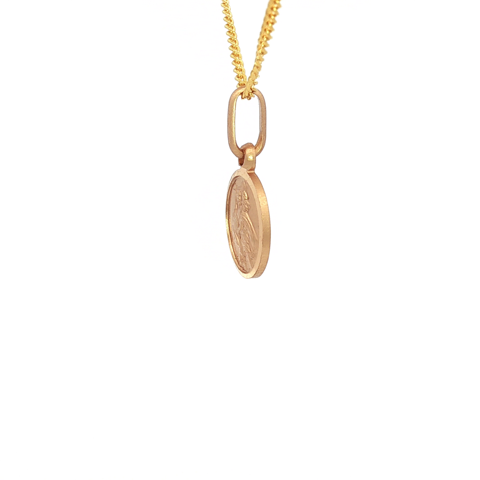 Simple Round Edge Pendant in Yellow Gold