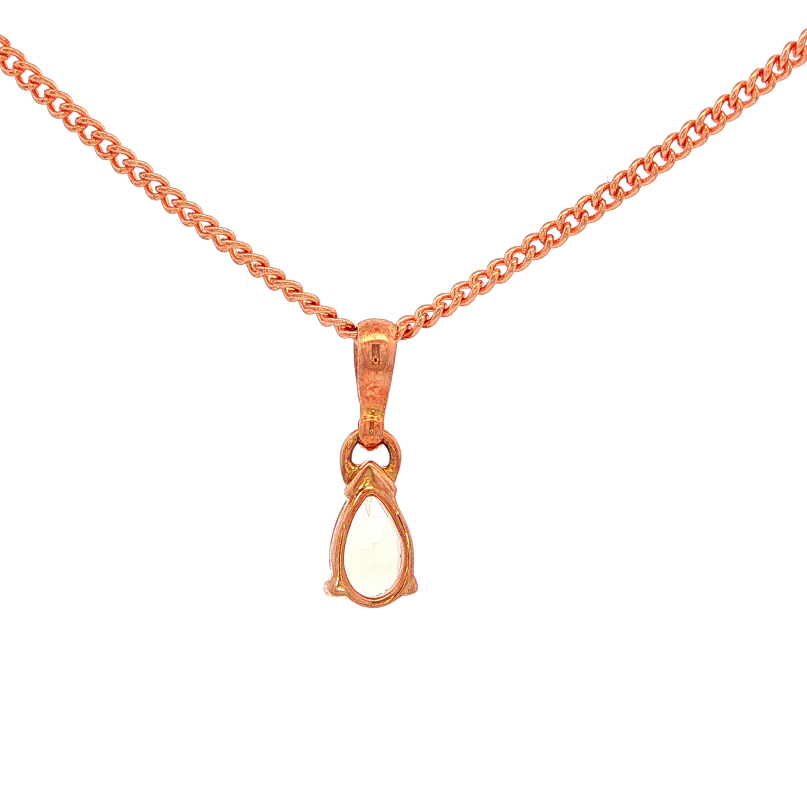 Pear Shape Morganite Gemstone Pendant in Rose Gold