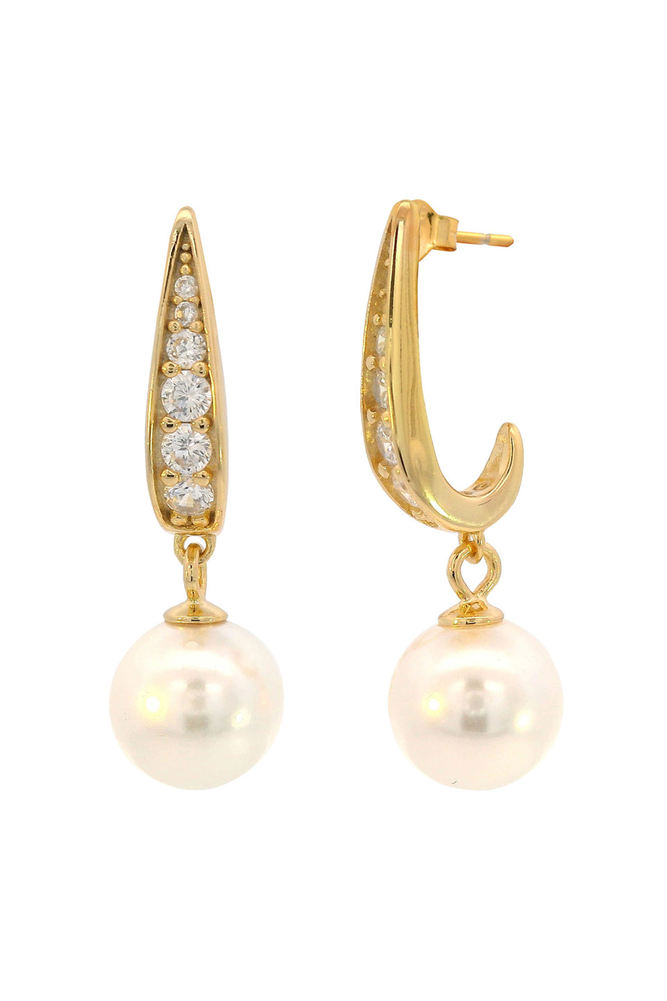 Georgini Adagio Serene Shine Pearl Earrings Silver