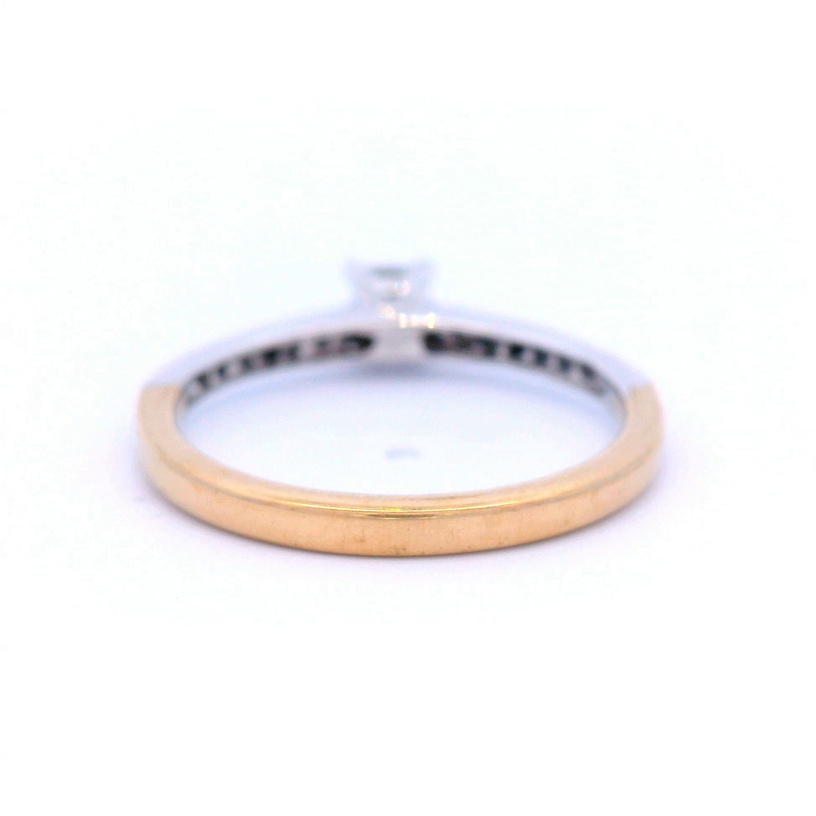 Princess Cut Diamond Shoulder Set in Yellow Gold