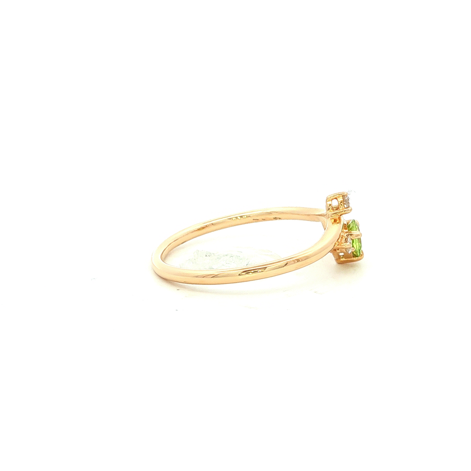 Peridot and Diamond Dress Ring in Yellow Gold