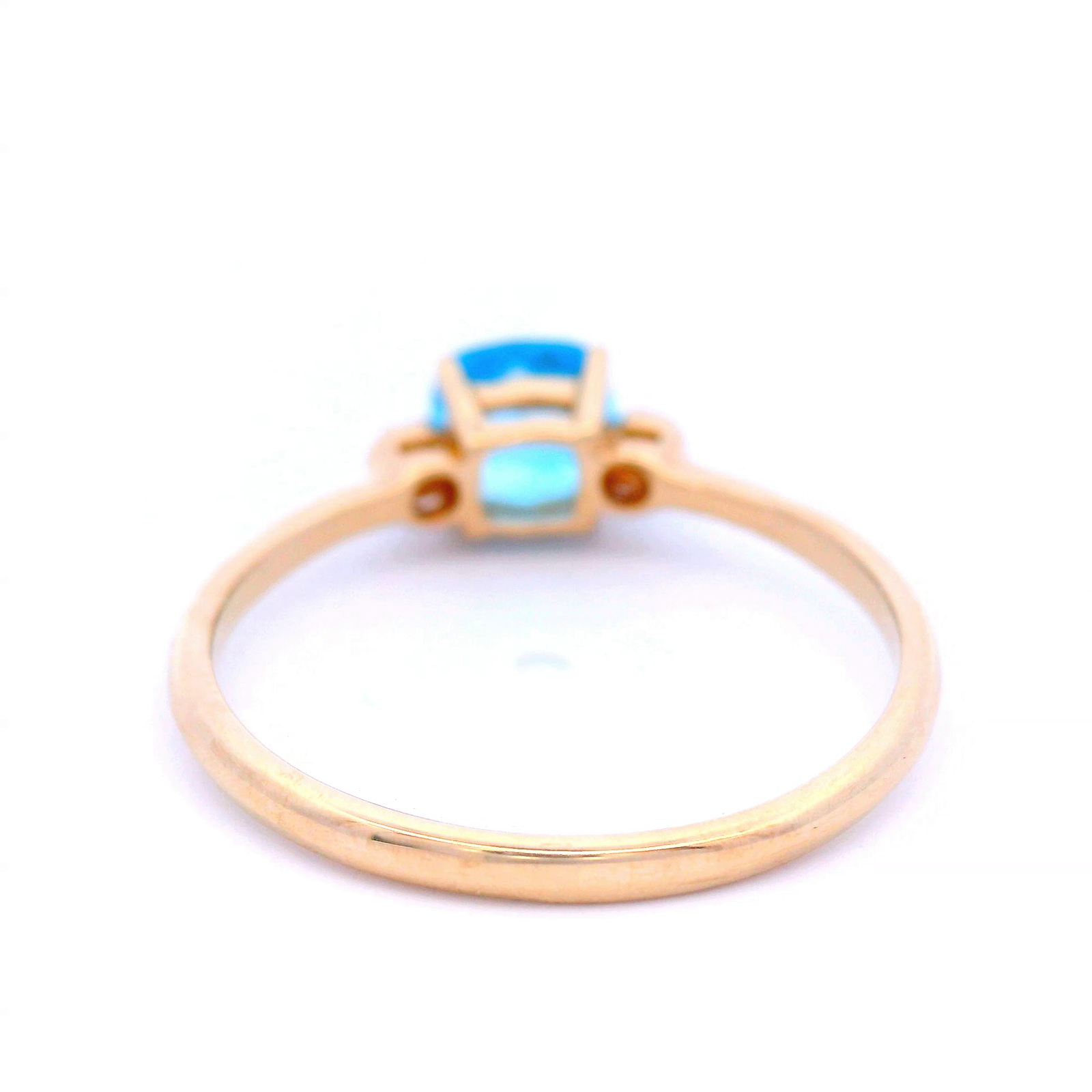 Natasha Square Blue Topaz & Diamond Dress Ring