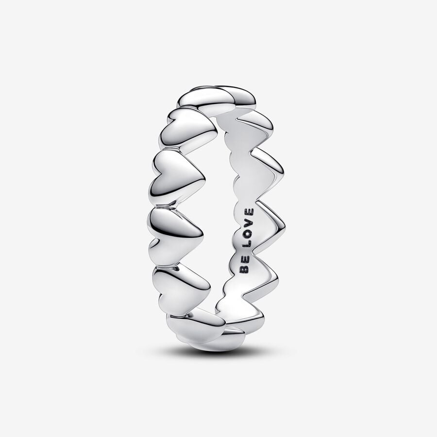 Hearts sterling silver ring