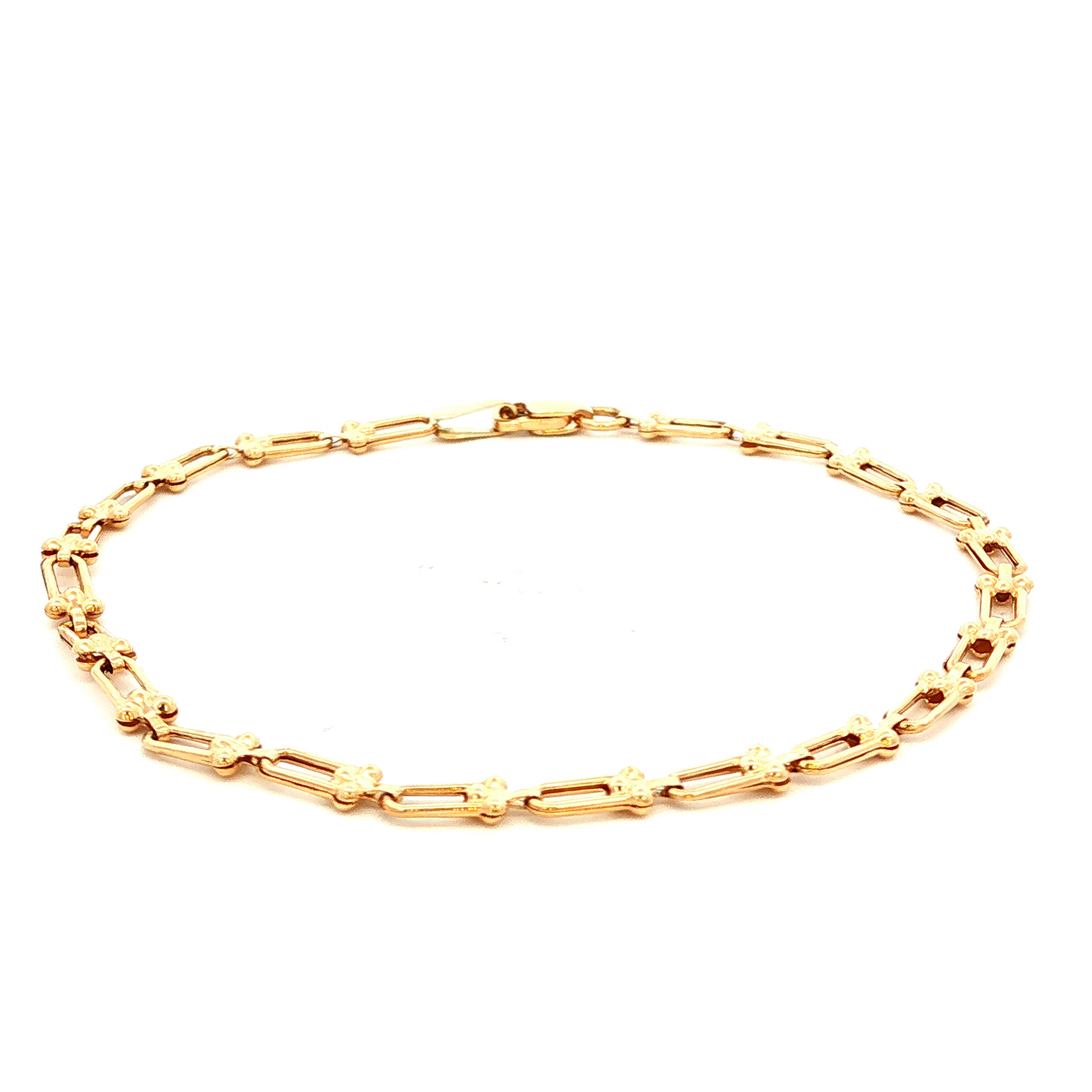 Lock Style Link Bracelet in Yellow Gold