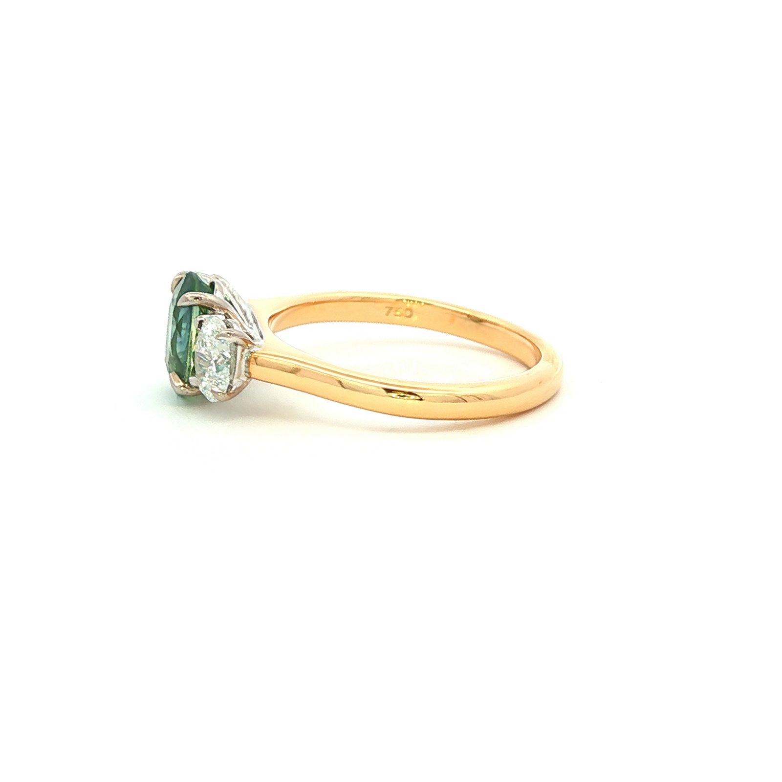 Grey Steely Ceylon Sapphire and Natural Diamond Dress Ring in Yellow Gold