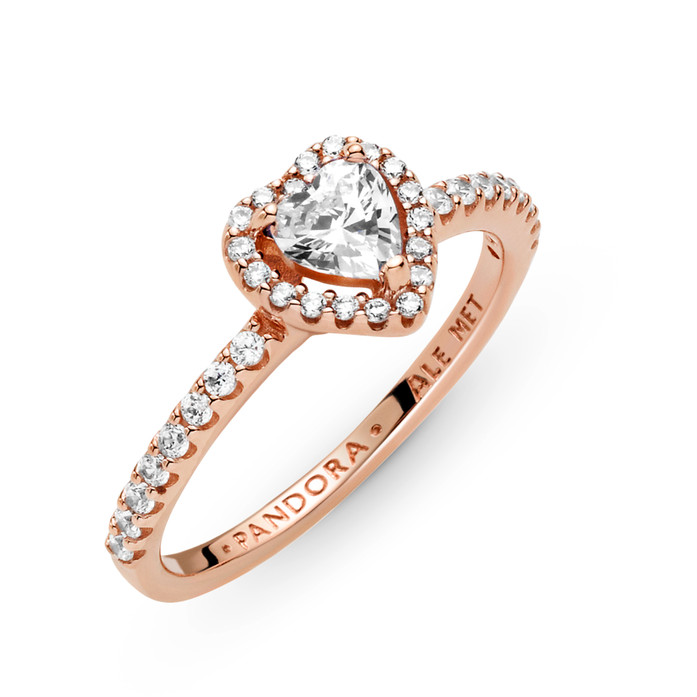 Pandora Sparkling Elevated Heart Ring