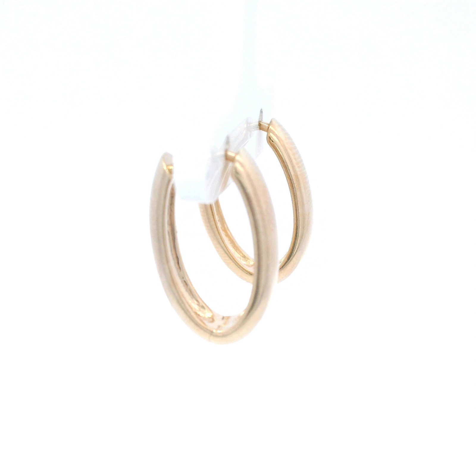 18ct YG Plated Alloy Oval Huggie Earrings