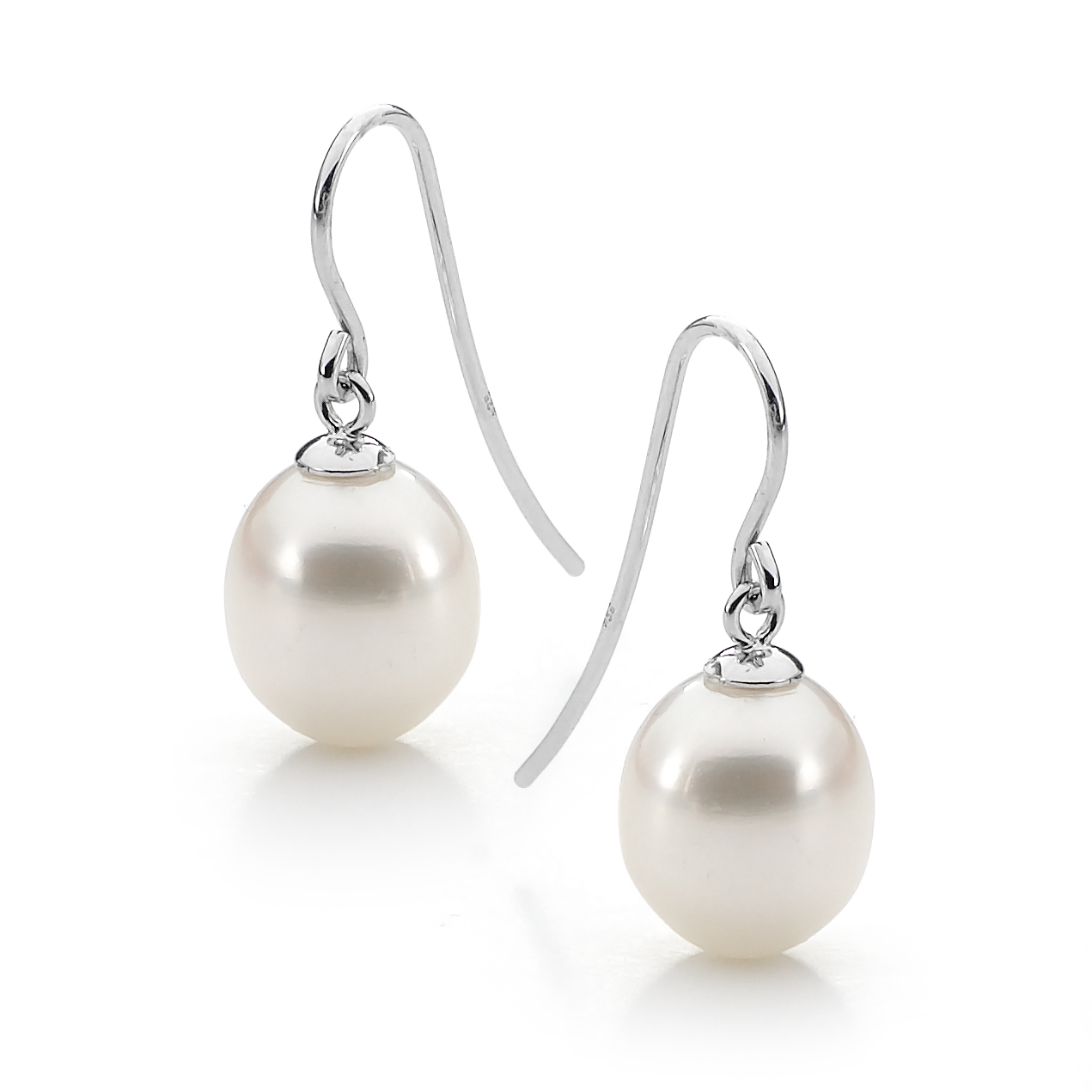 Ikecho White Freshwater Pearl Venus Earrings
