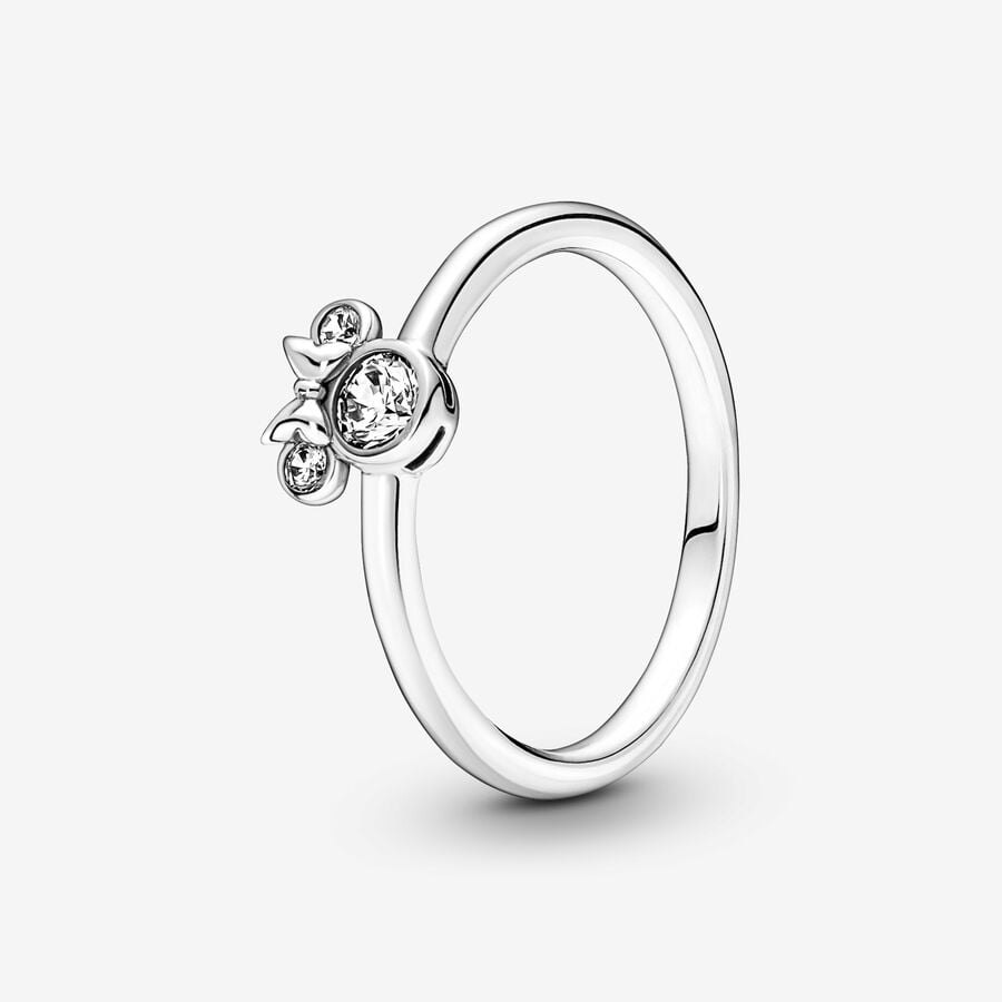 Disney Minnie Mouse sterling silver ring with clear cubic zirconia