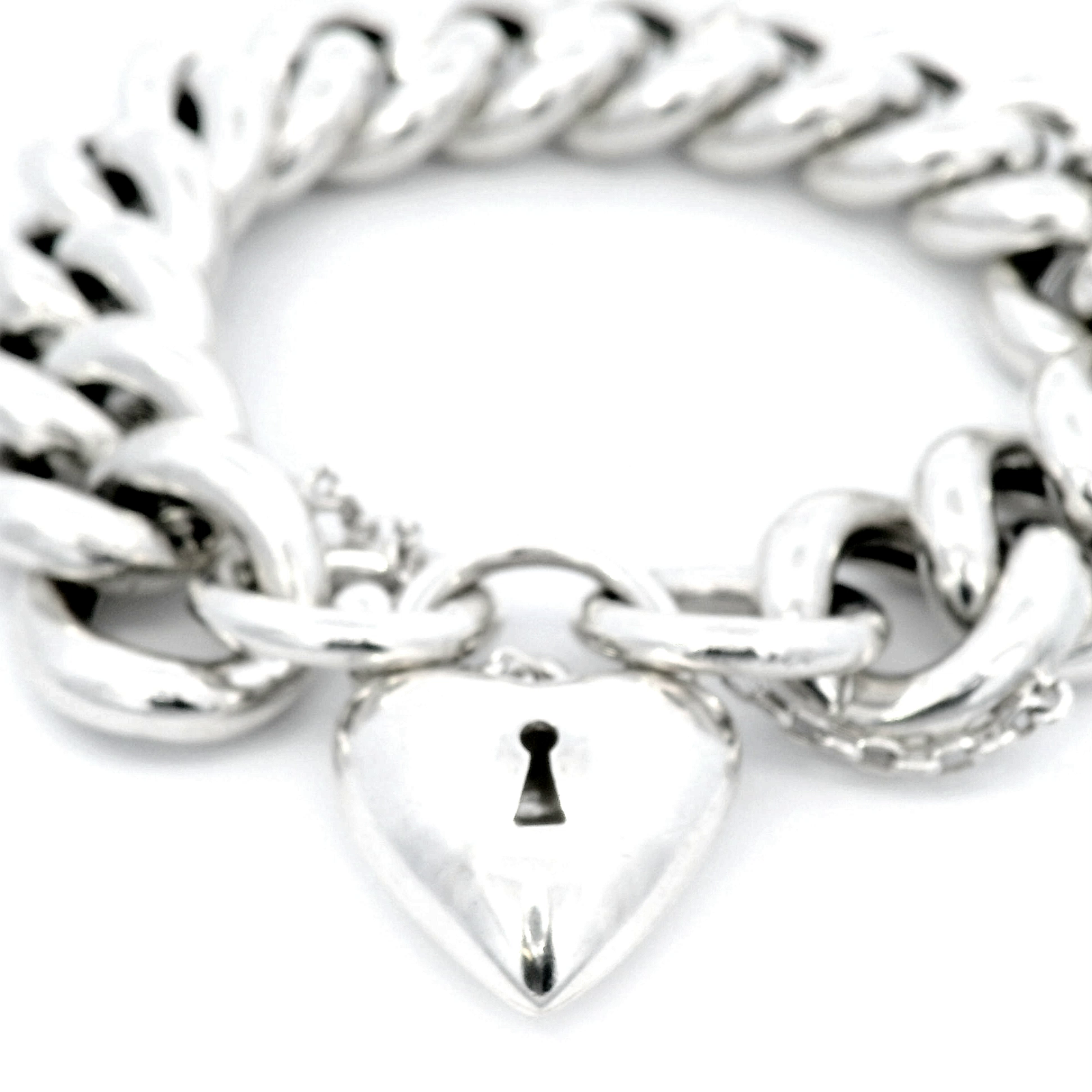 Hollow Curb Bracelet with Filigree Padlock