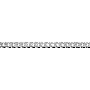 Bevelled Curb Diamond Cut Chain in Sterling Silver