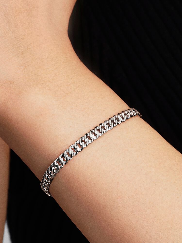 Cuban chain sterling silver bracelet