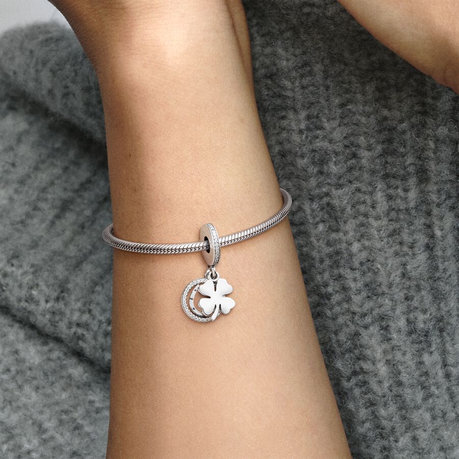 Lucky Four-Leaf Clover Dangle Charm
