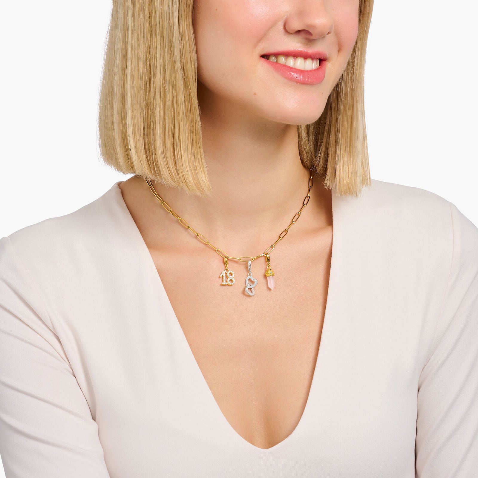 THOMAS SABO Charm Pendant Number "18" Gold