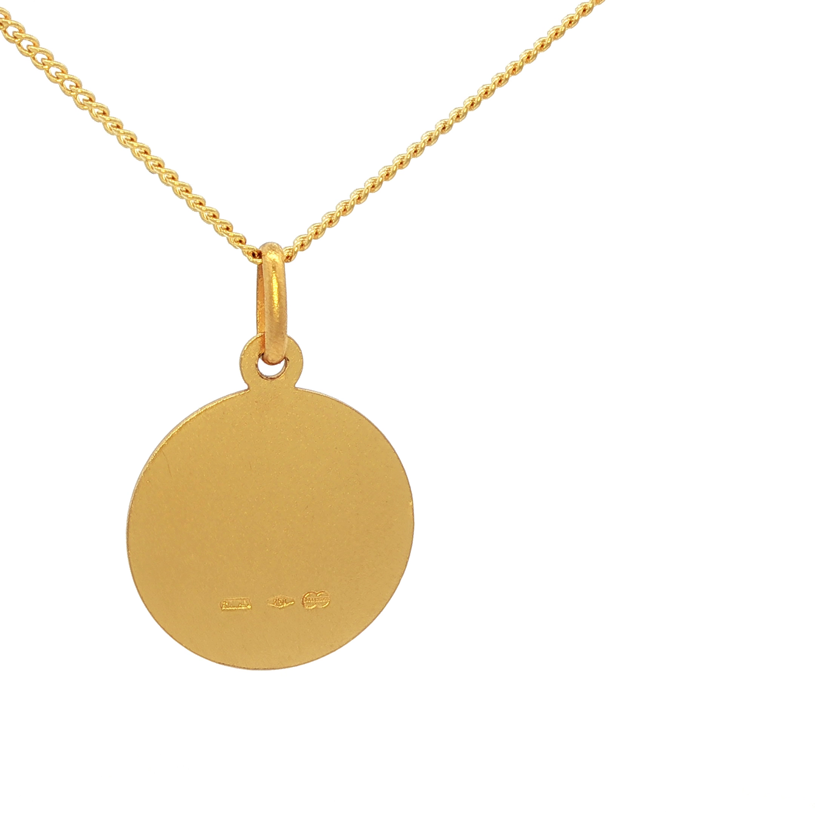 Saint Christopher Round Pendant in Yellow Gold