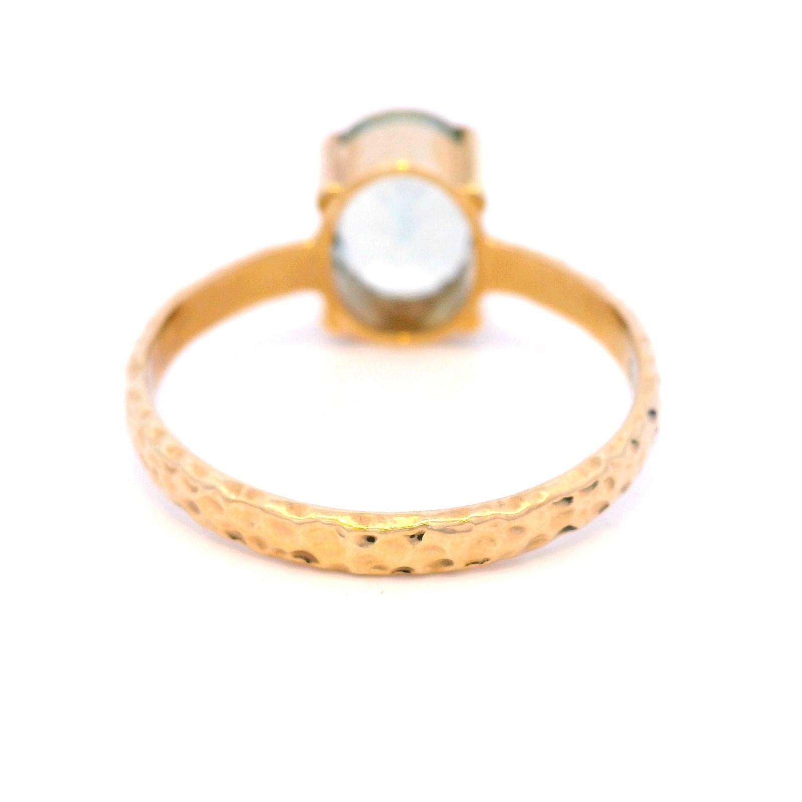 9 Carat Yellow Gold Oval Green Amethyst Gemstone Ring