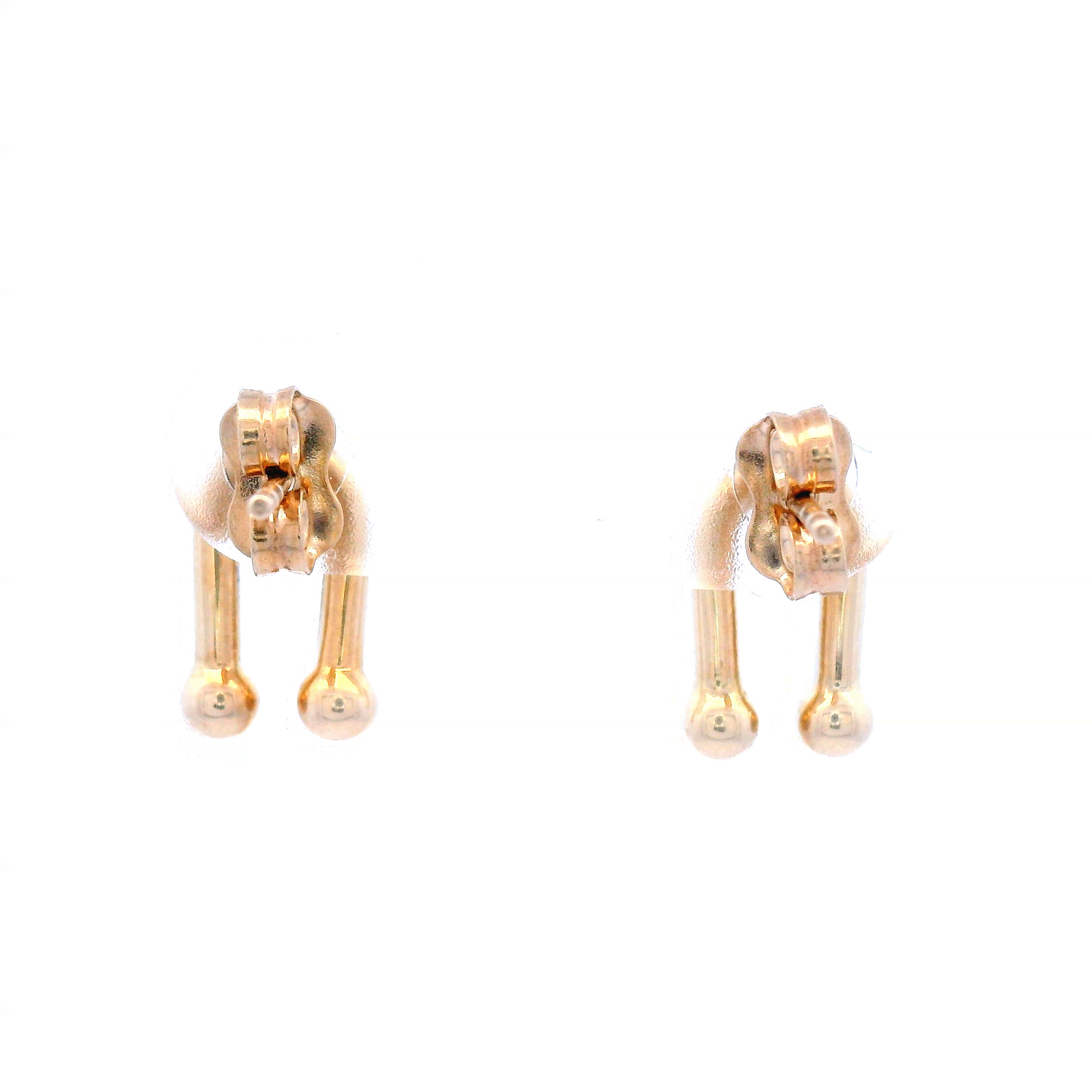9 Carat Yellow Gold U Shape/Ball Ends Stud