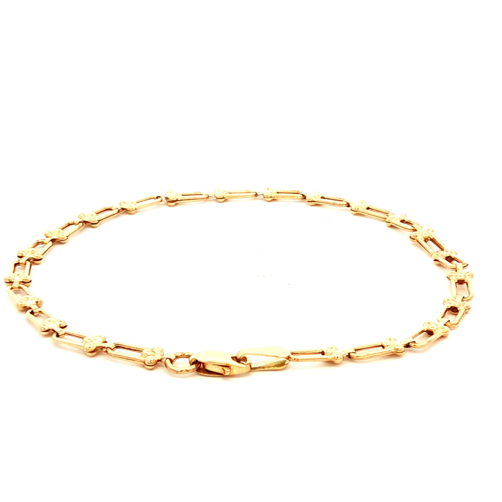 Lock Style Link Bracelet in Yellow Gold