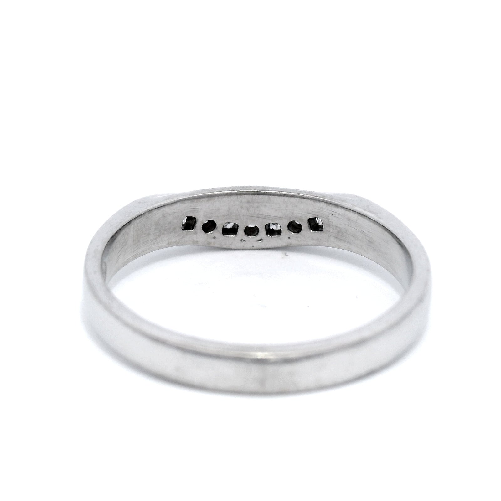 Diamond Curved Eternity Ring in White Gold