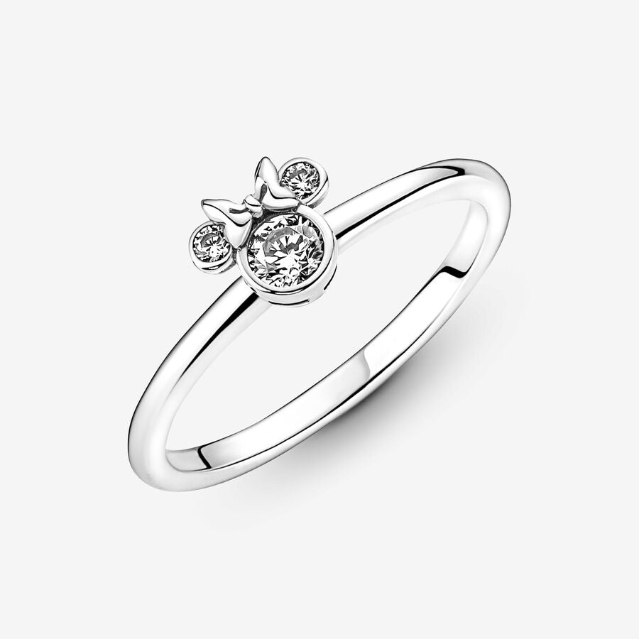 Disney Minnie Mouse sterling silver ring with clear cubic zirconia