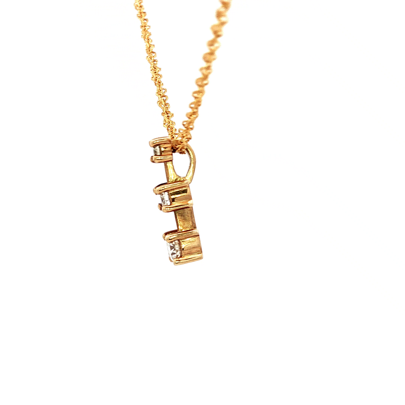 Yellow Gold Diamond Cascade Pendant Necklace