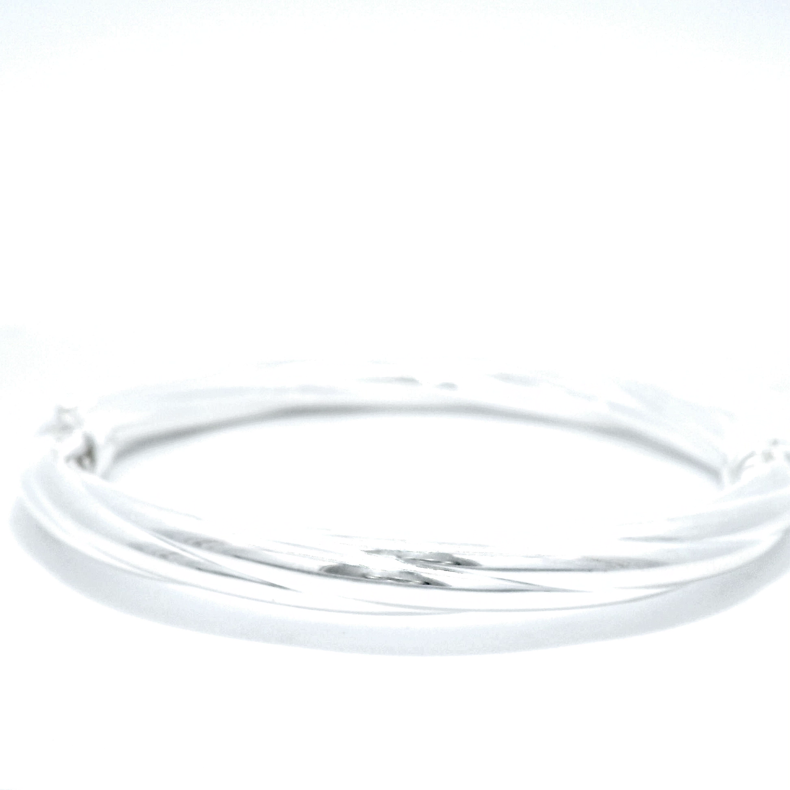 Sterling Silver Twist Hinge Bangle