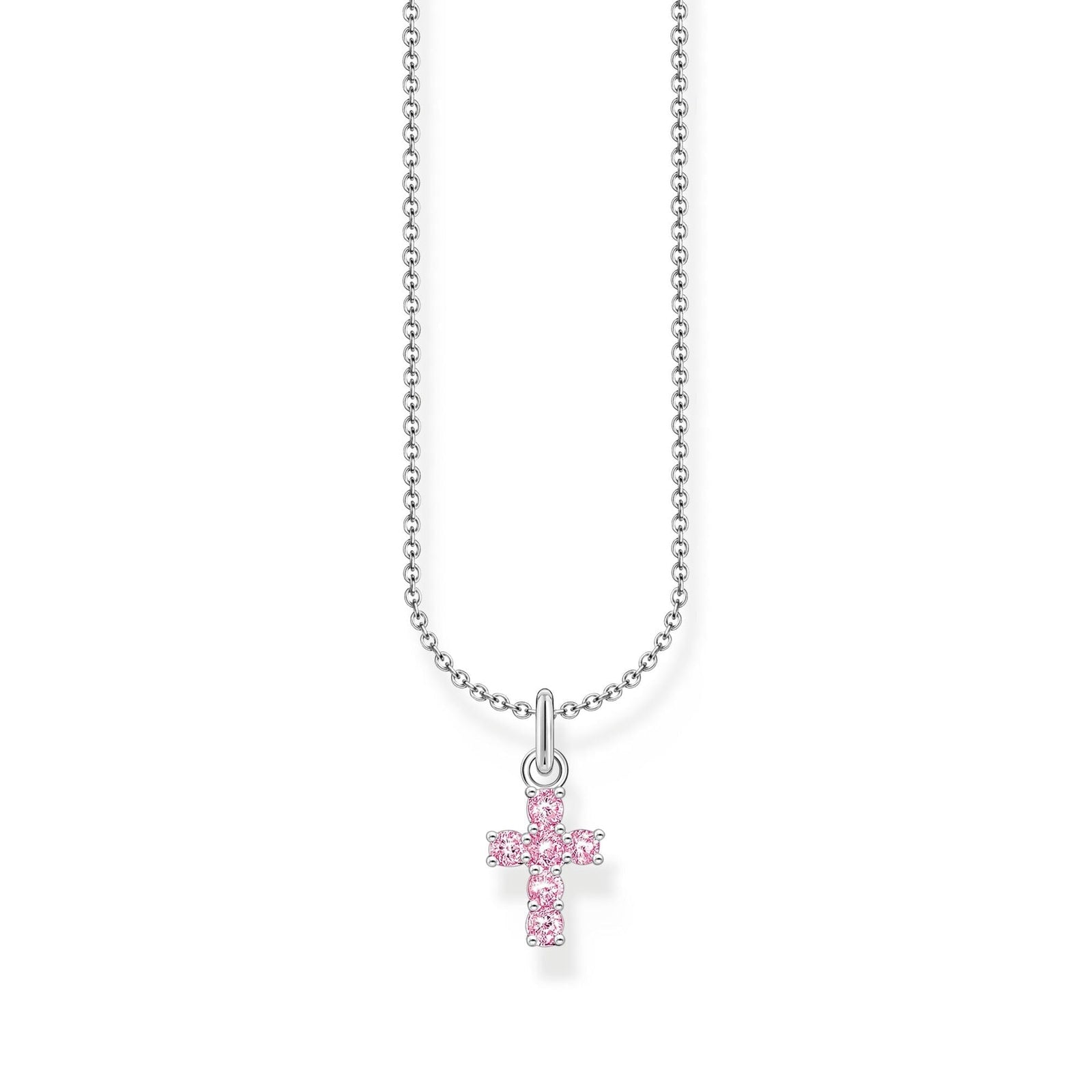 Thomas Sabo Necklace with Cross Pendant with Pink Zirconia