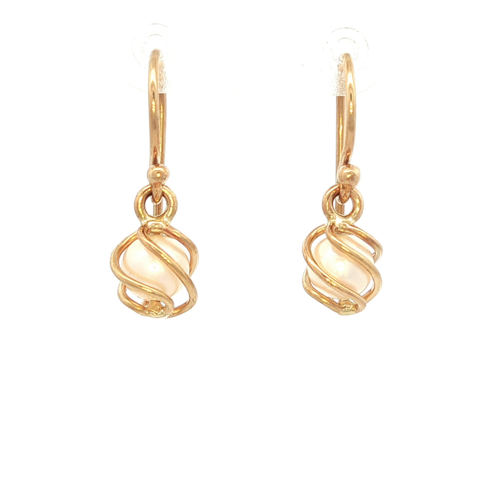 Caged Pearl Sheppards Hook Earring