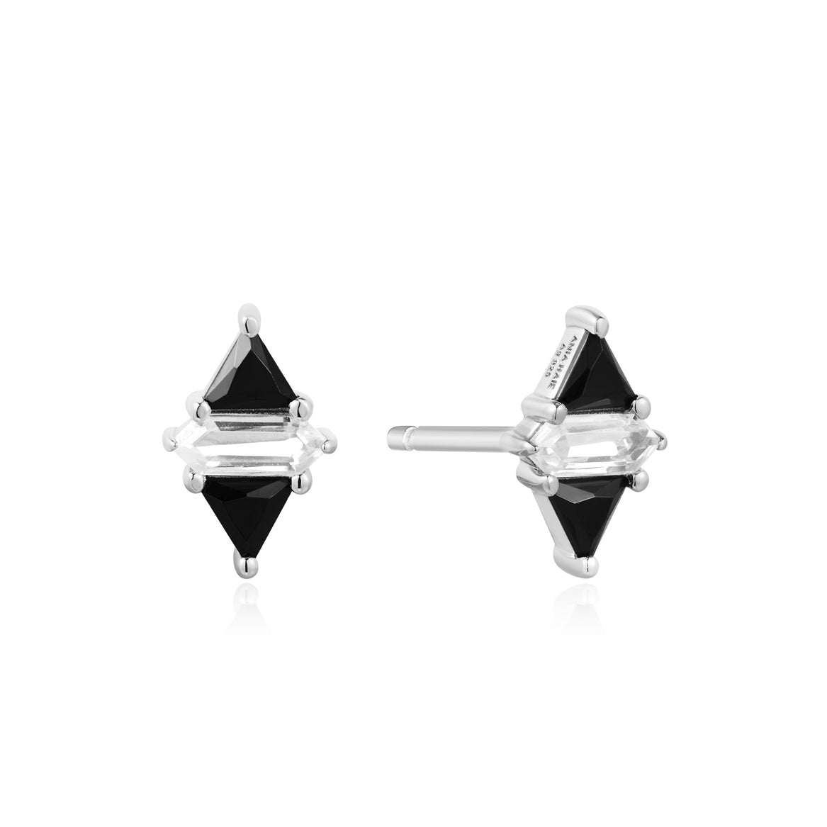 Ania Haie Triangle Black/White Cubic Zirconia Studs