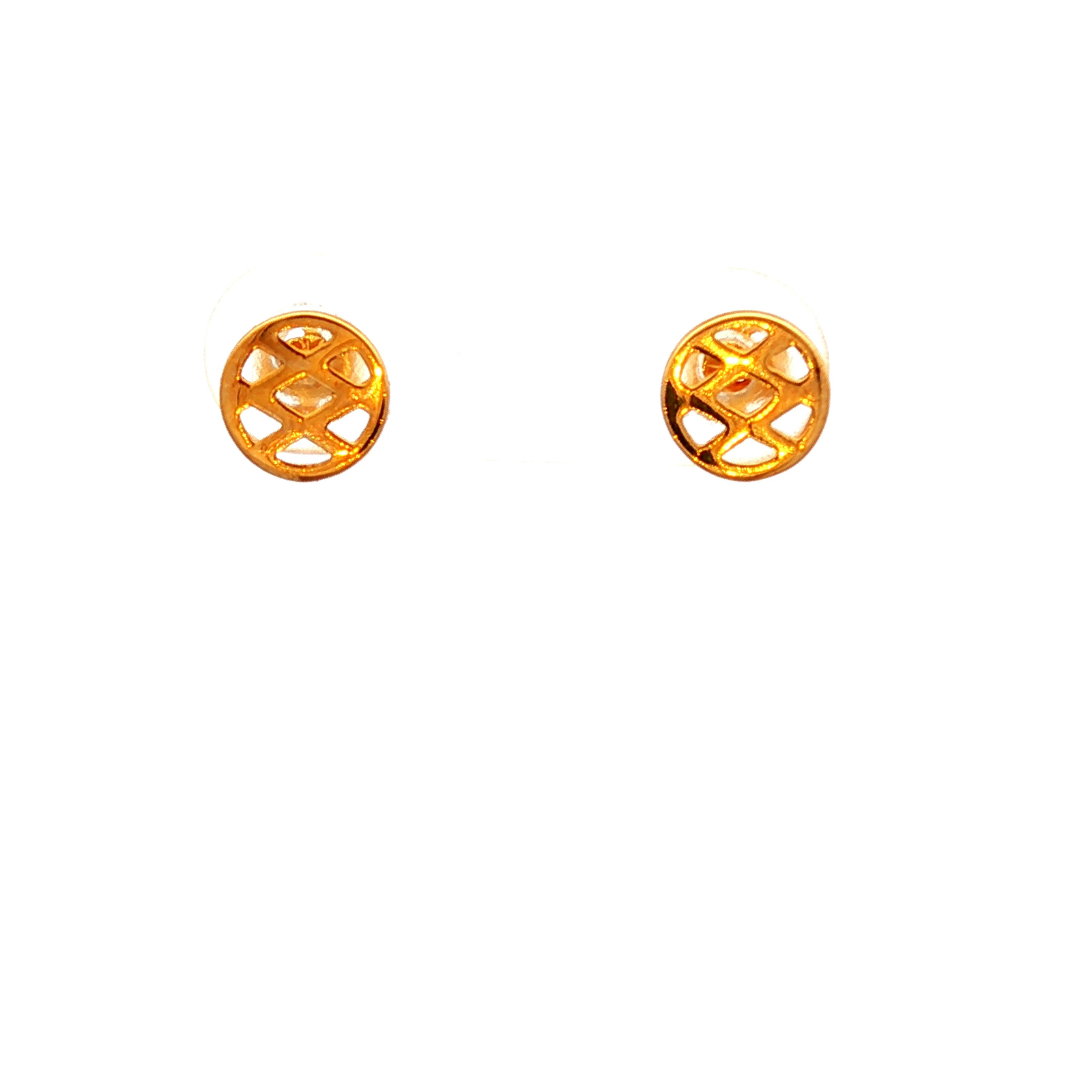 Circle Stud Earrings in Yellow Gold