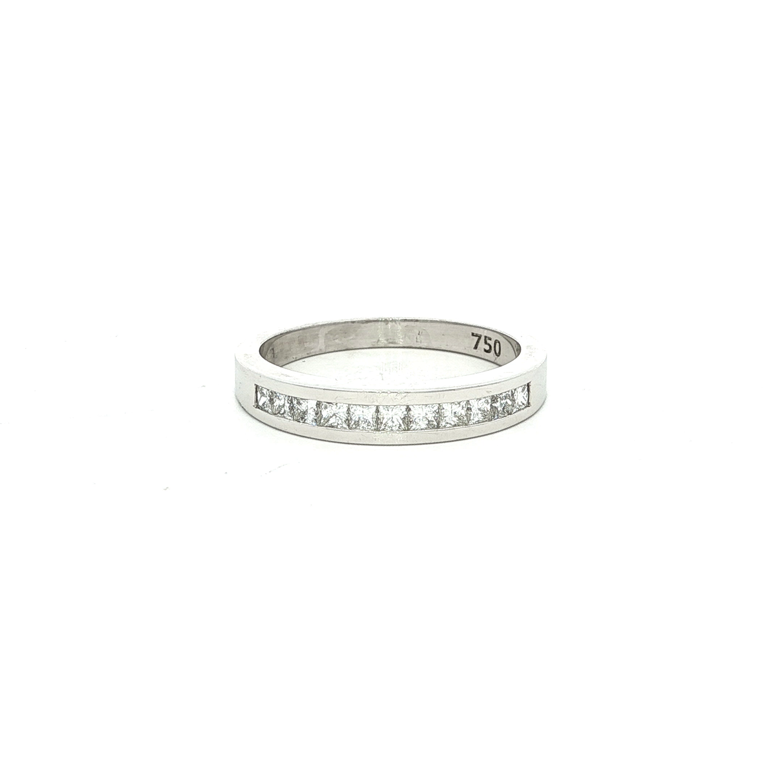 Curved Princess Diamond Dress Ring in White Gold