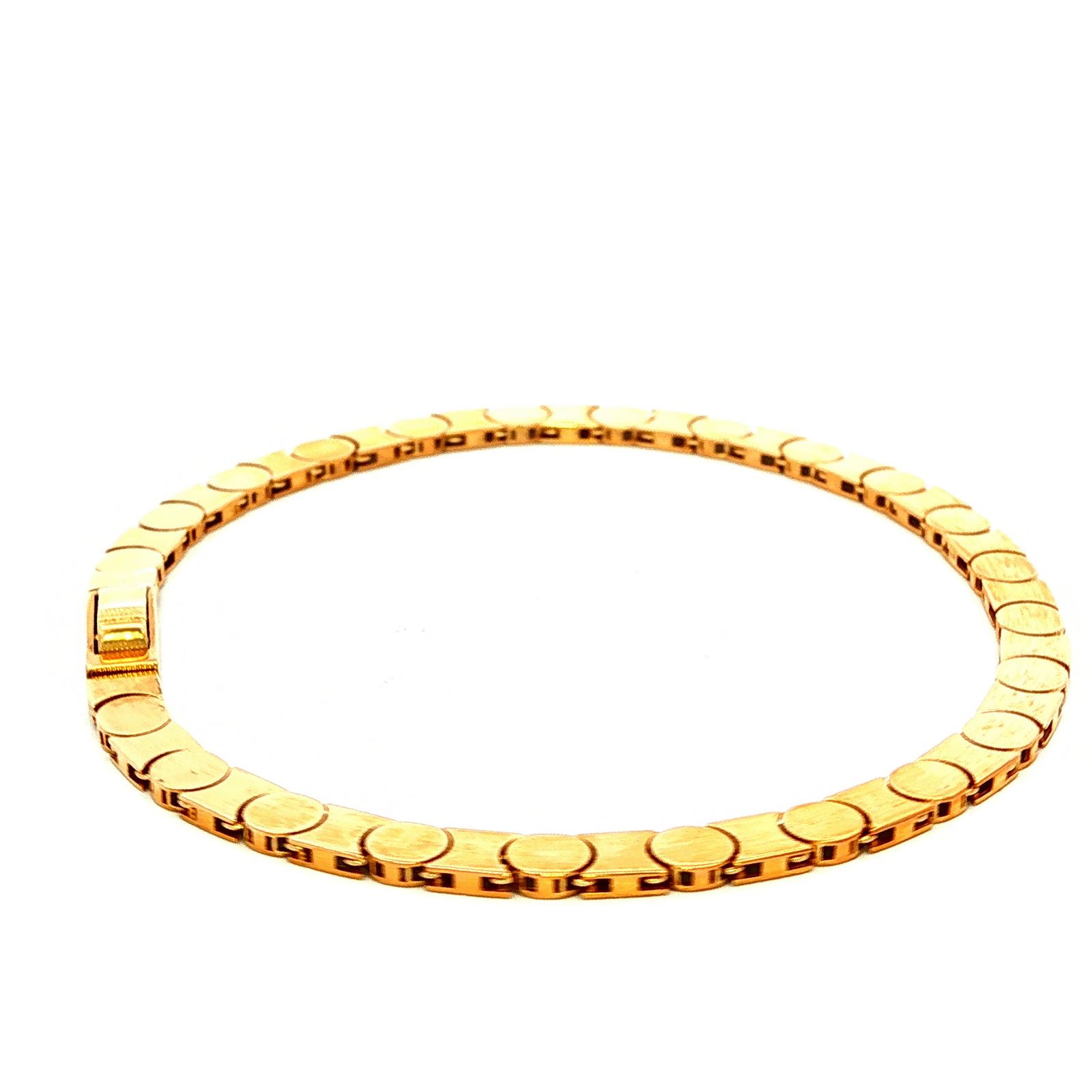 Flat Bar Link Bracelet in Yellow Gold
