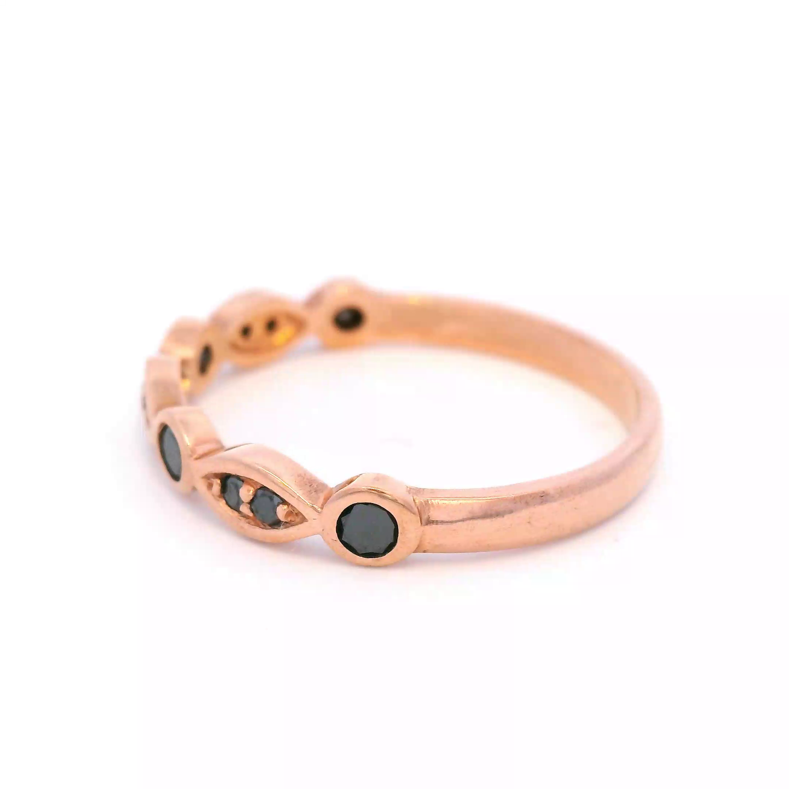 Black Diamond Bezel Set in Rose Gold
