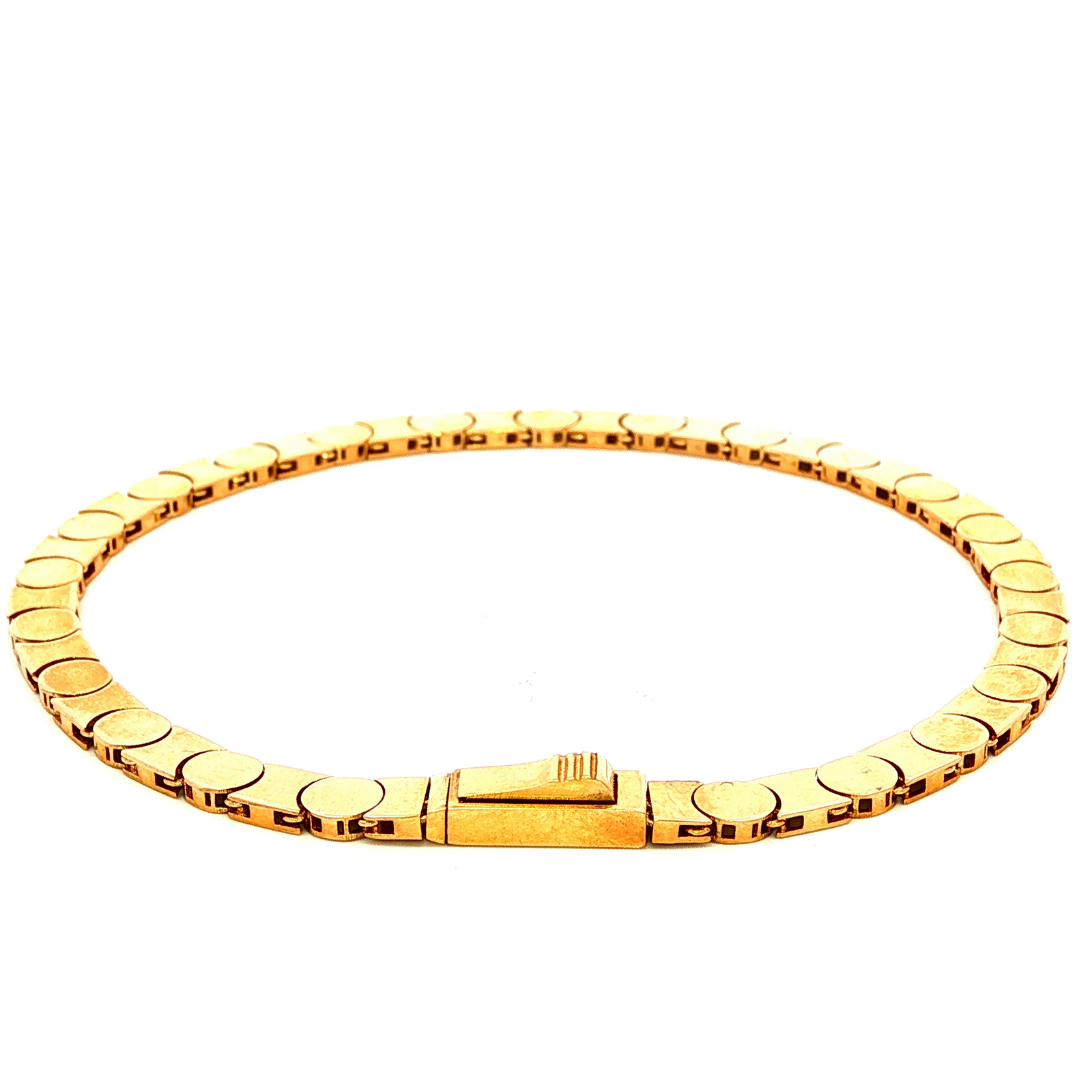 Flat Bar Link Bracelet in Yellow Gold