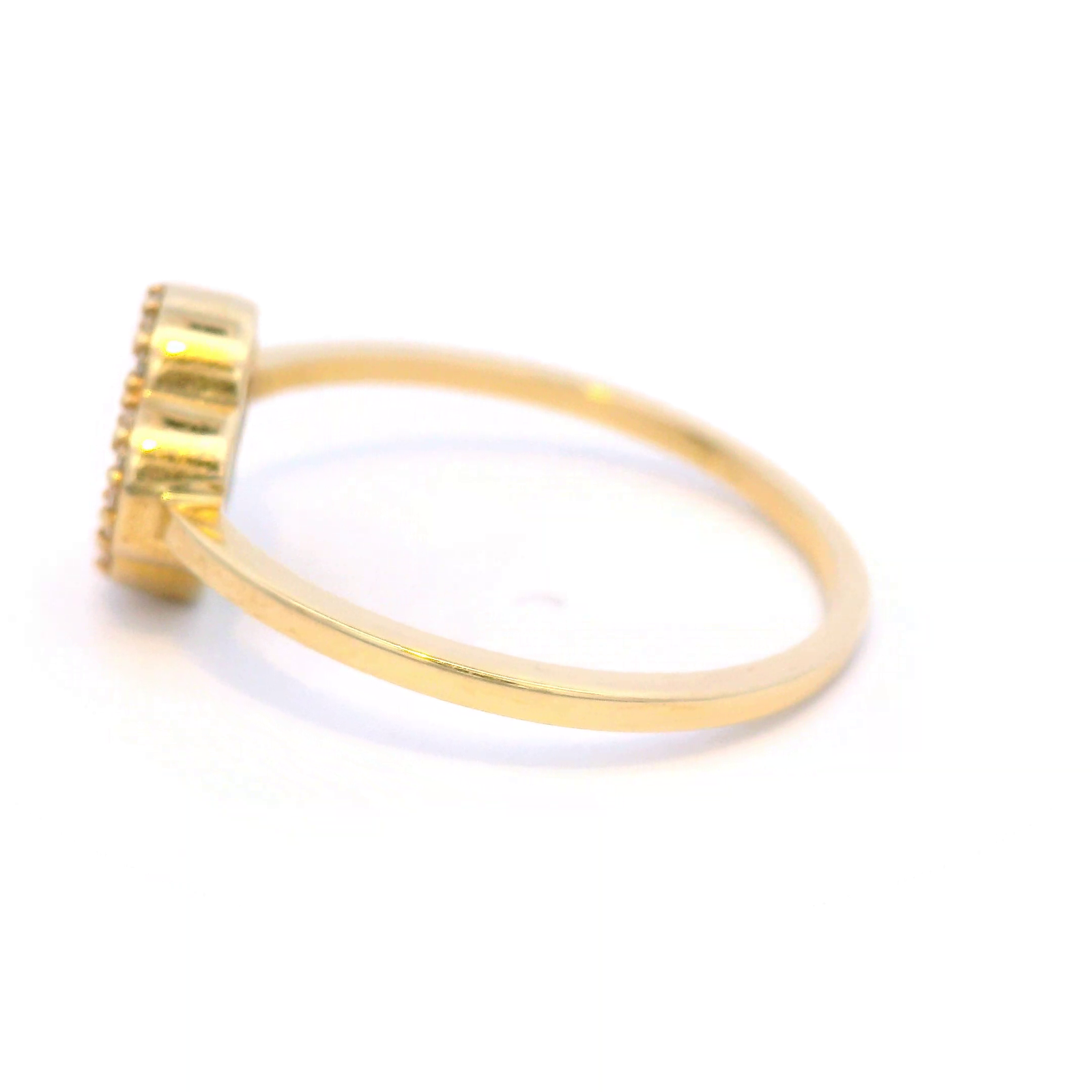 Malachite Clover Dress Ring with Cubic Zirconia Surround in 9 Carat Yellow Gold