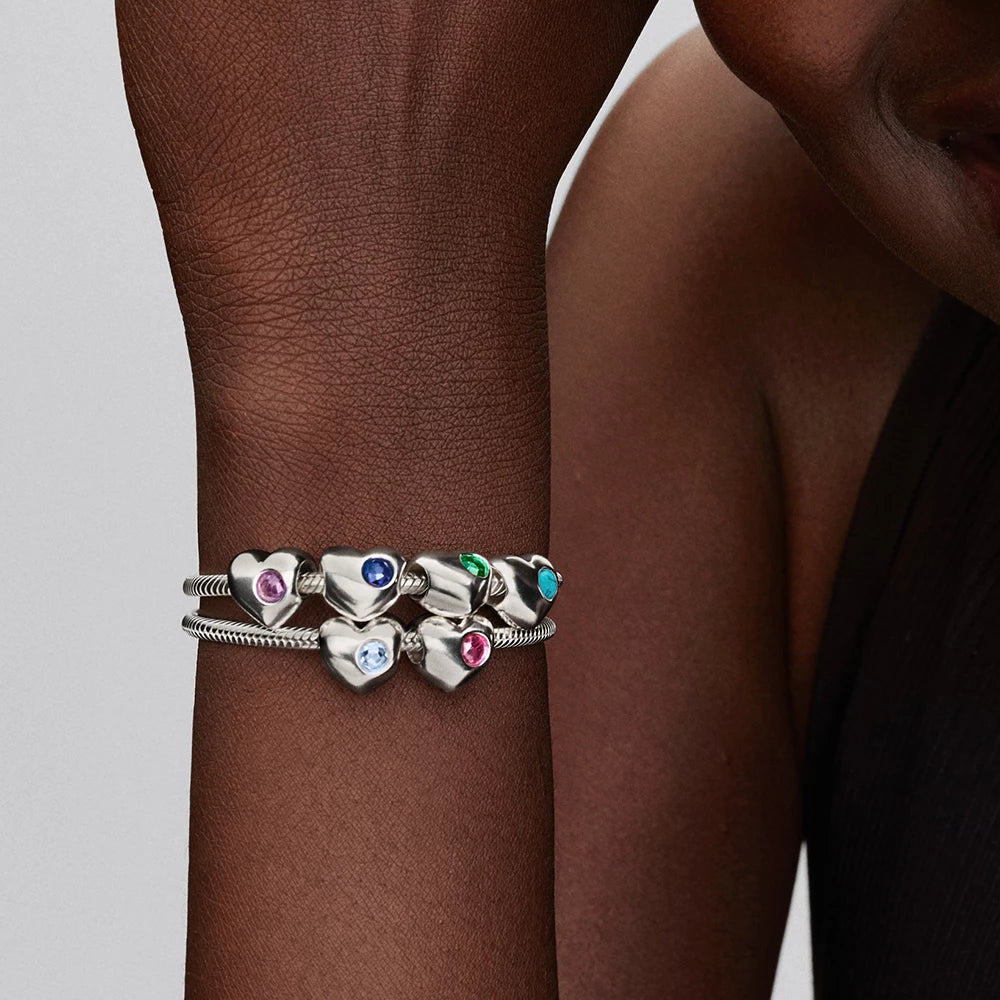 Pandora Engravable True Red Stone Heart Charm