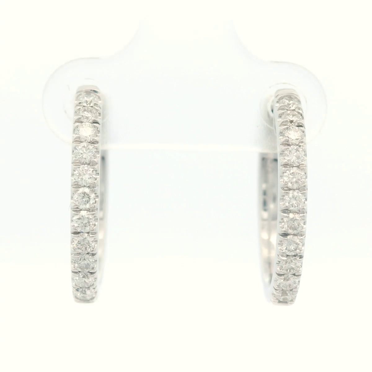 9 CARAT WHITE GOLD DIA HUGGIE .51CT DIA