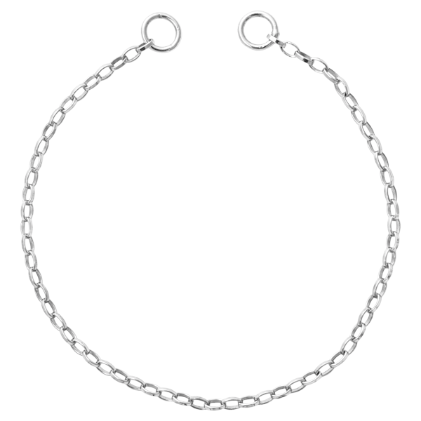 Nikki Lissoni Silver Oval Cable Tag Bracelet 13cm
