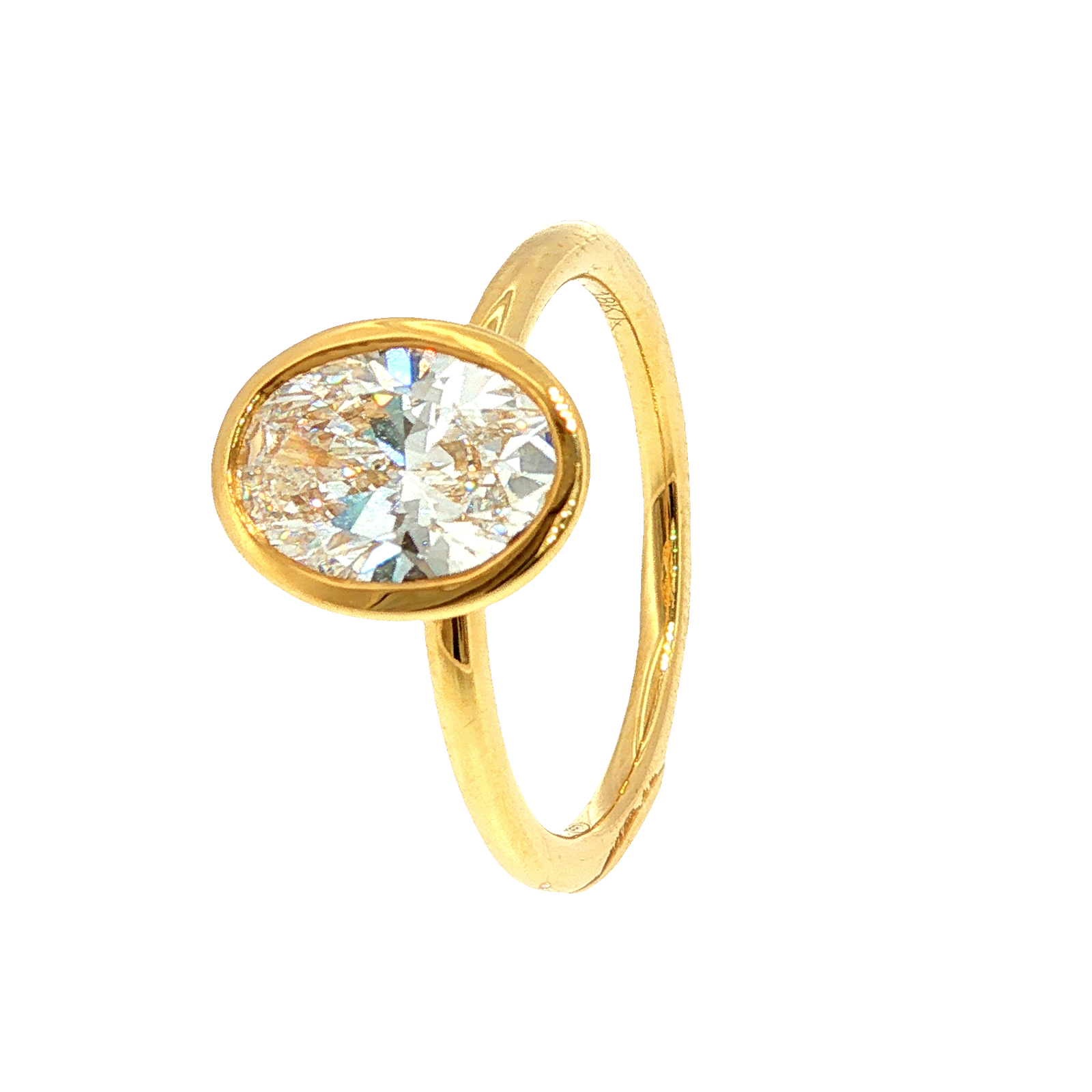 Oval Bezel Solitaire Ring in Yellow Gold