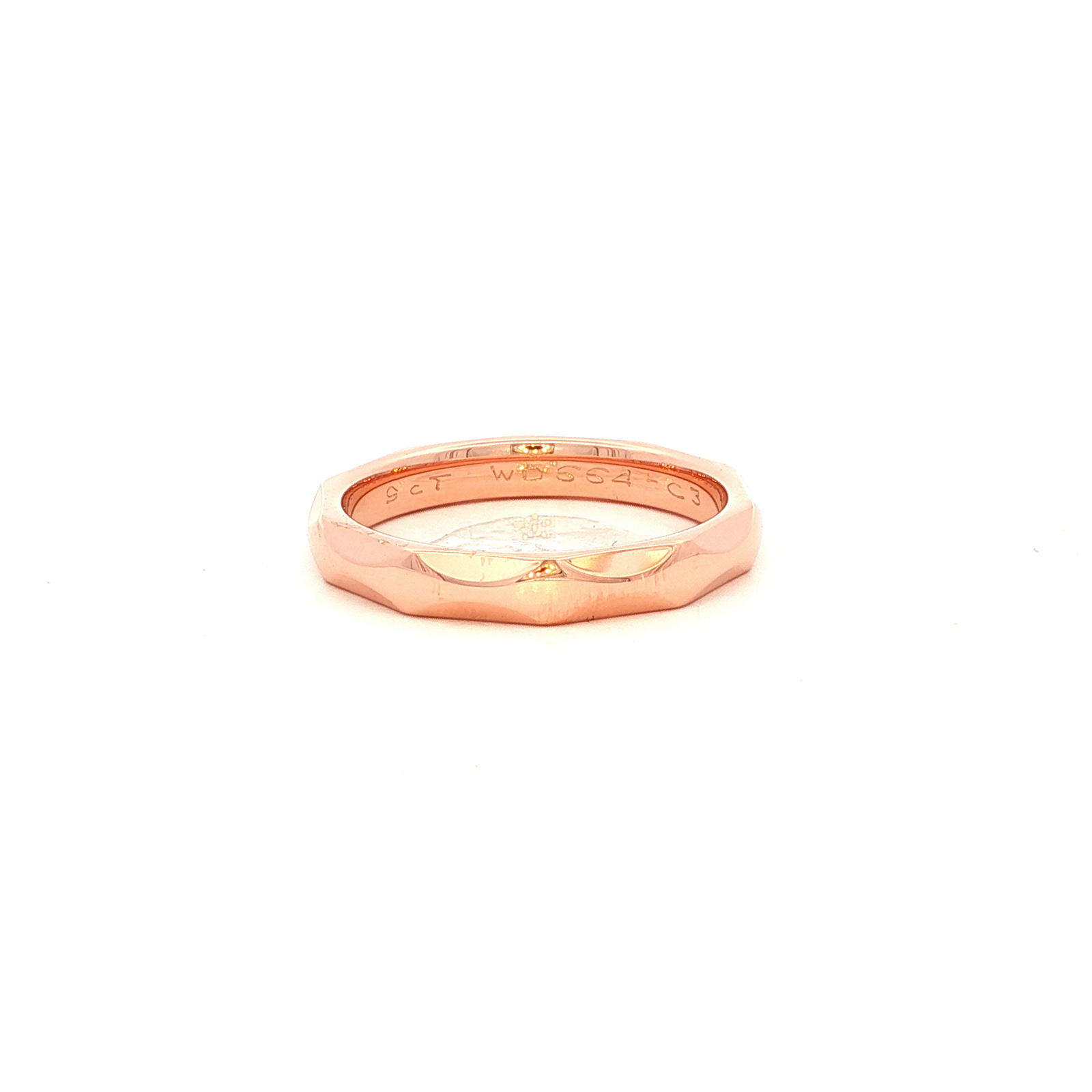 Wave Patterned Wedding Ring in Rose Gold