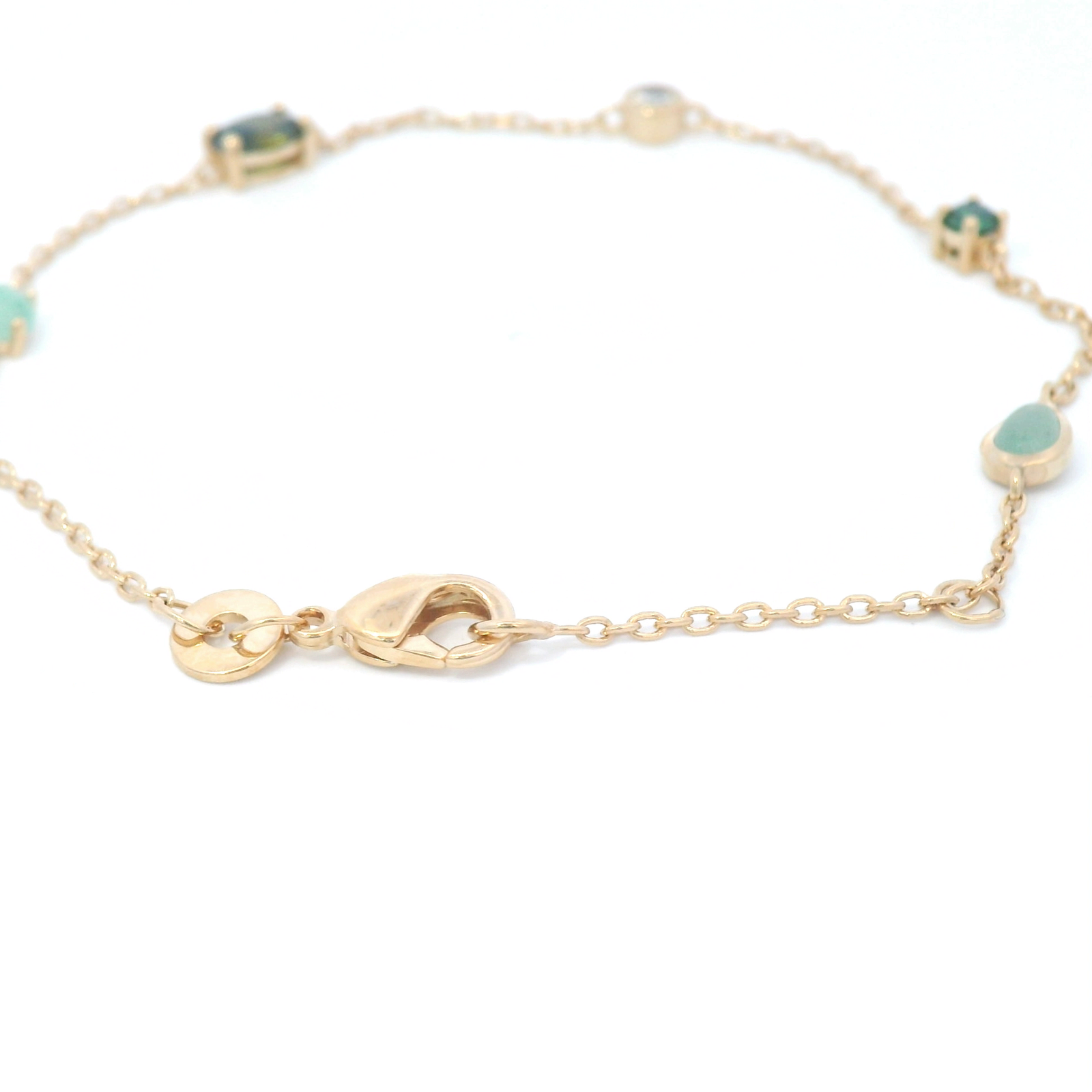 Multi Shape/Colour Bracelet In Yellow Gold