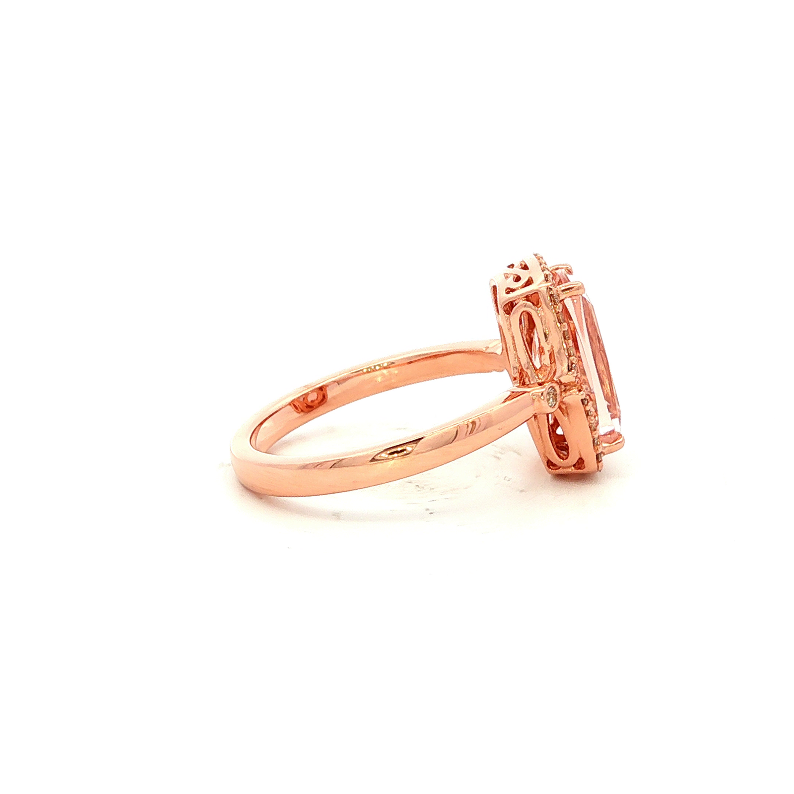Morganite and Diamond Dress Ring in Yellow Gold